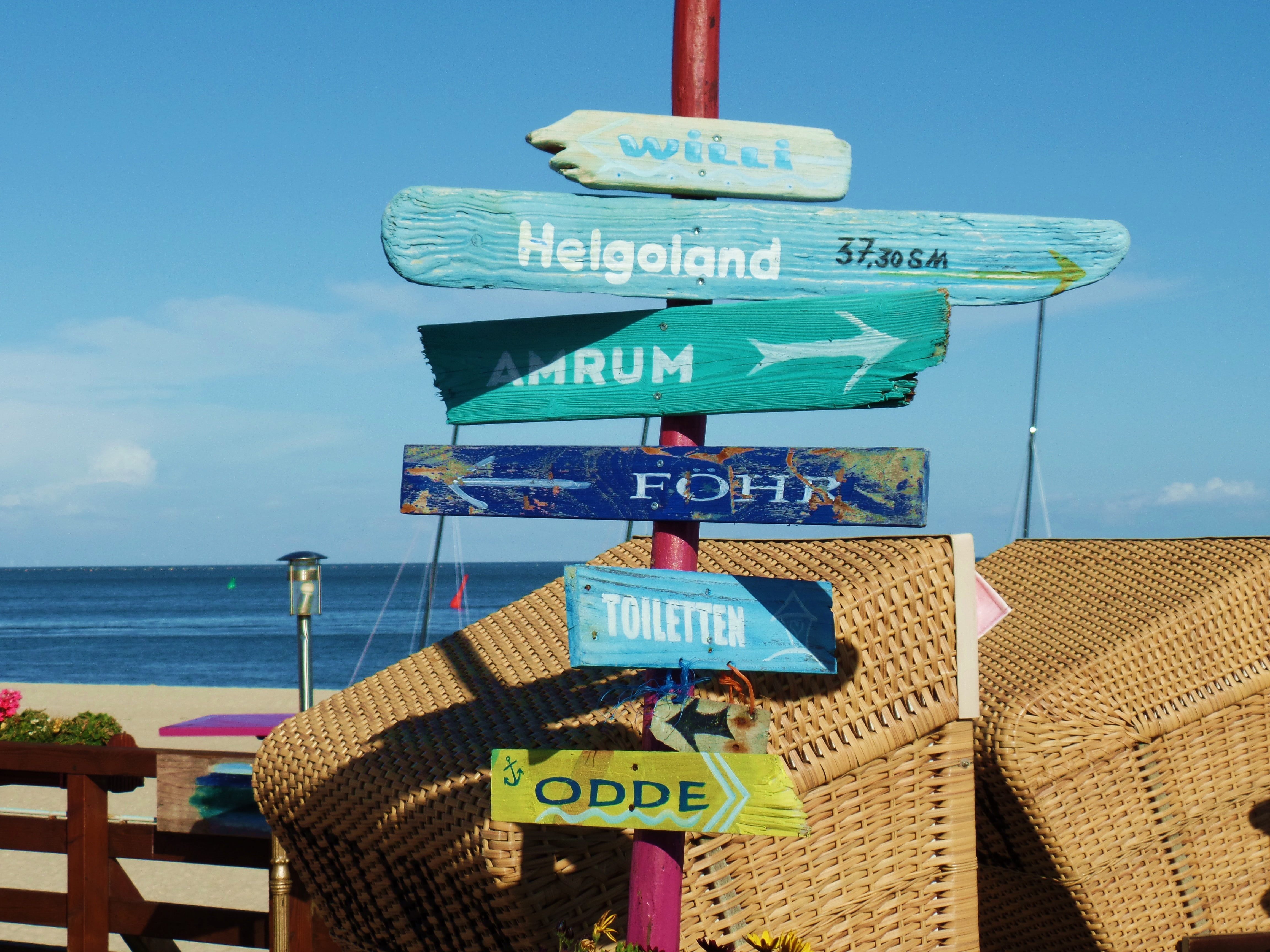 no people, western script, water, port, architecture, directory, outdoors, signage, direction, sea, symbol, day, 4K, information sign, nature, directional sign, HD Wallpaper