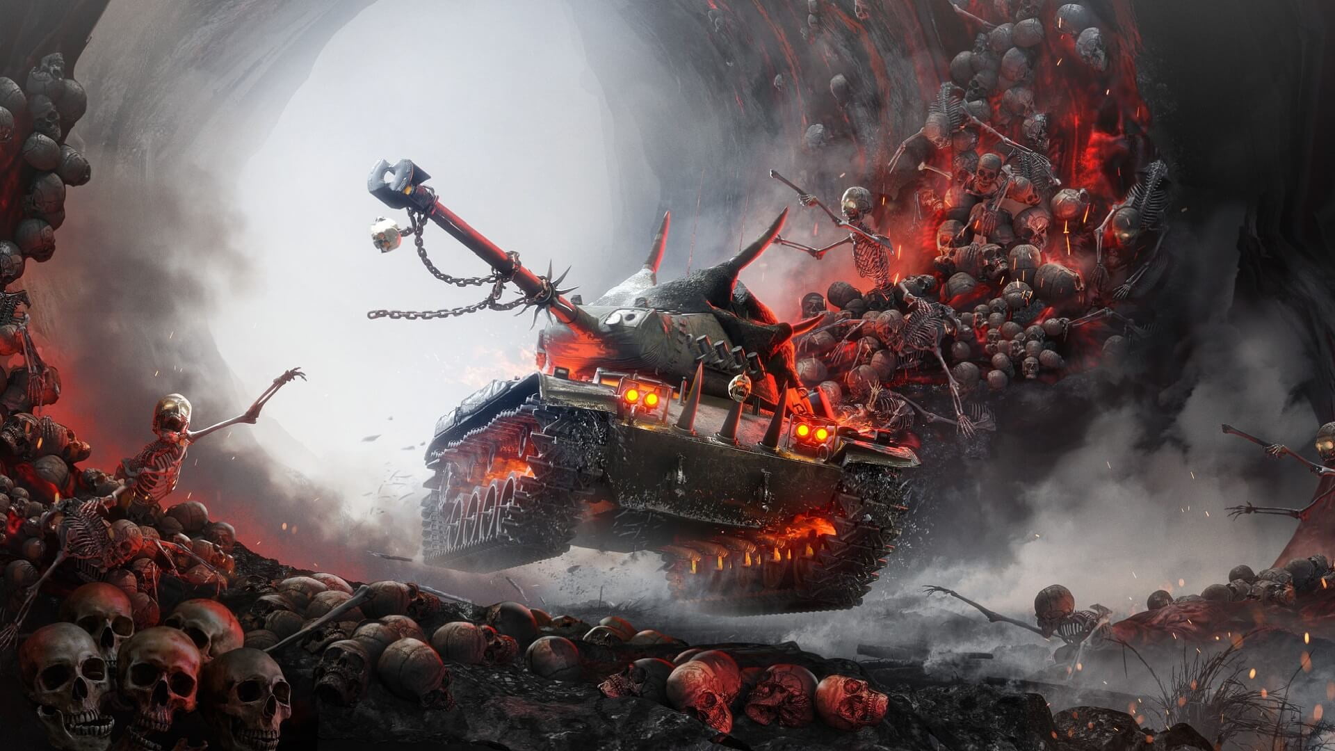 Hell, 1080P, Tank, World Of Tanks, Skeleton, Video Game, Skull, HD Wallpaper