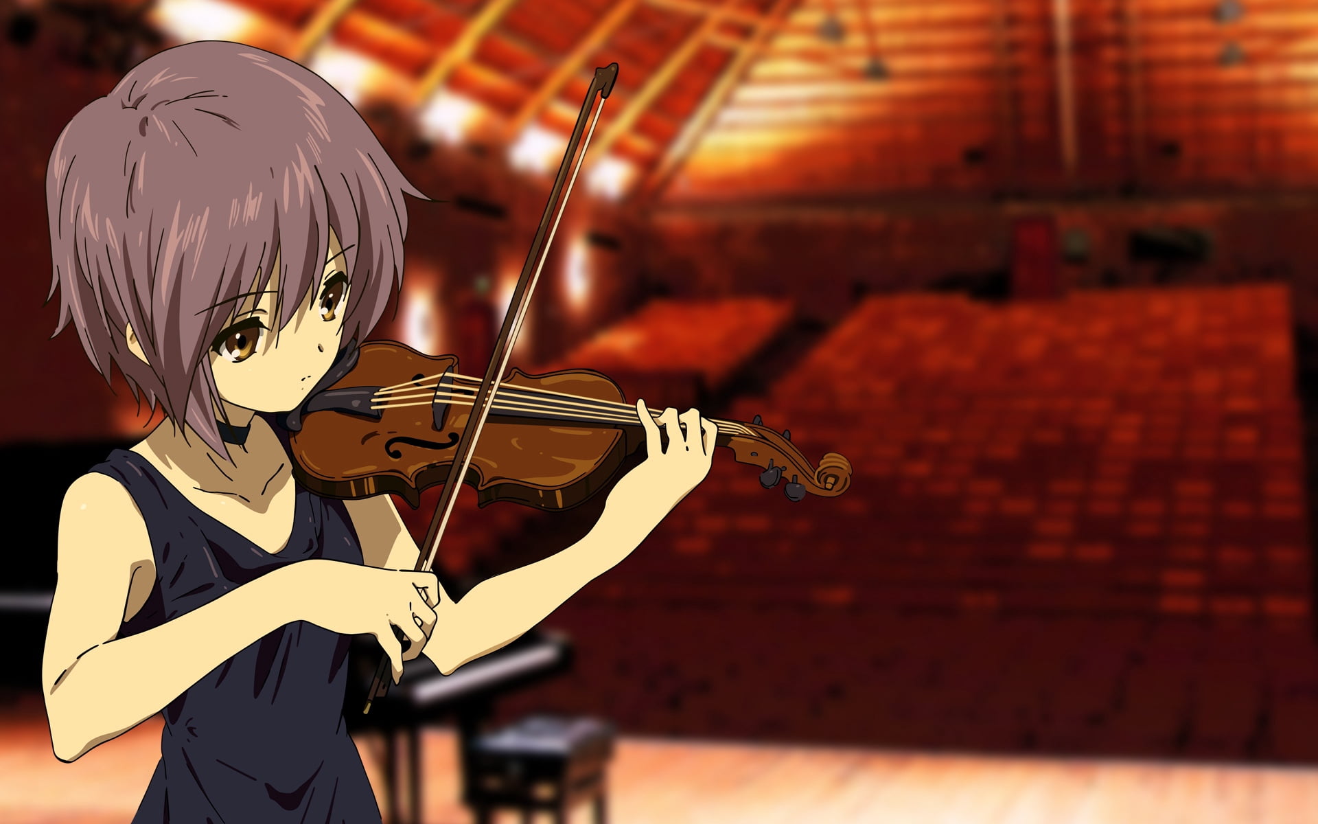 playing, anime, string Instrument, arts culture and entertainment, standing, violin, performing Arts Event, child, theater, people, bow - Musical Equipment, HD Wallpaper