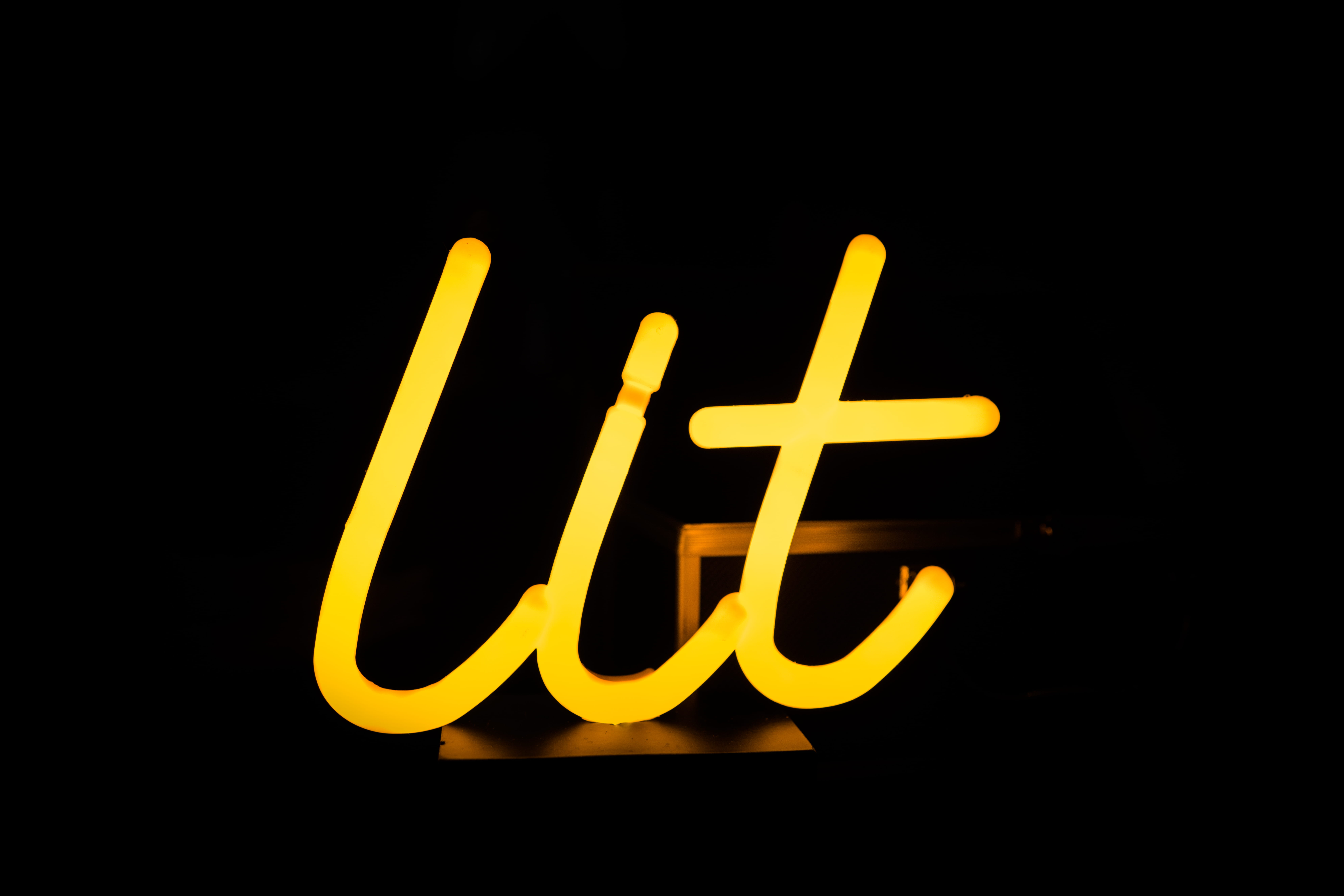 black Color, symbol, yellow, black Background, illuminated, signage, wedding decor, 8K, alphabet, excitement, neon Color, neon sign, backgrounds, wedding drink, HD Wallpaper