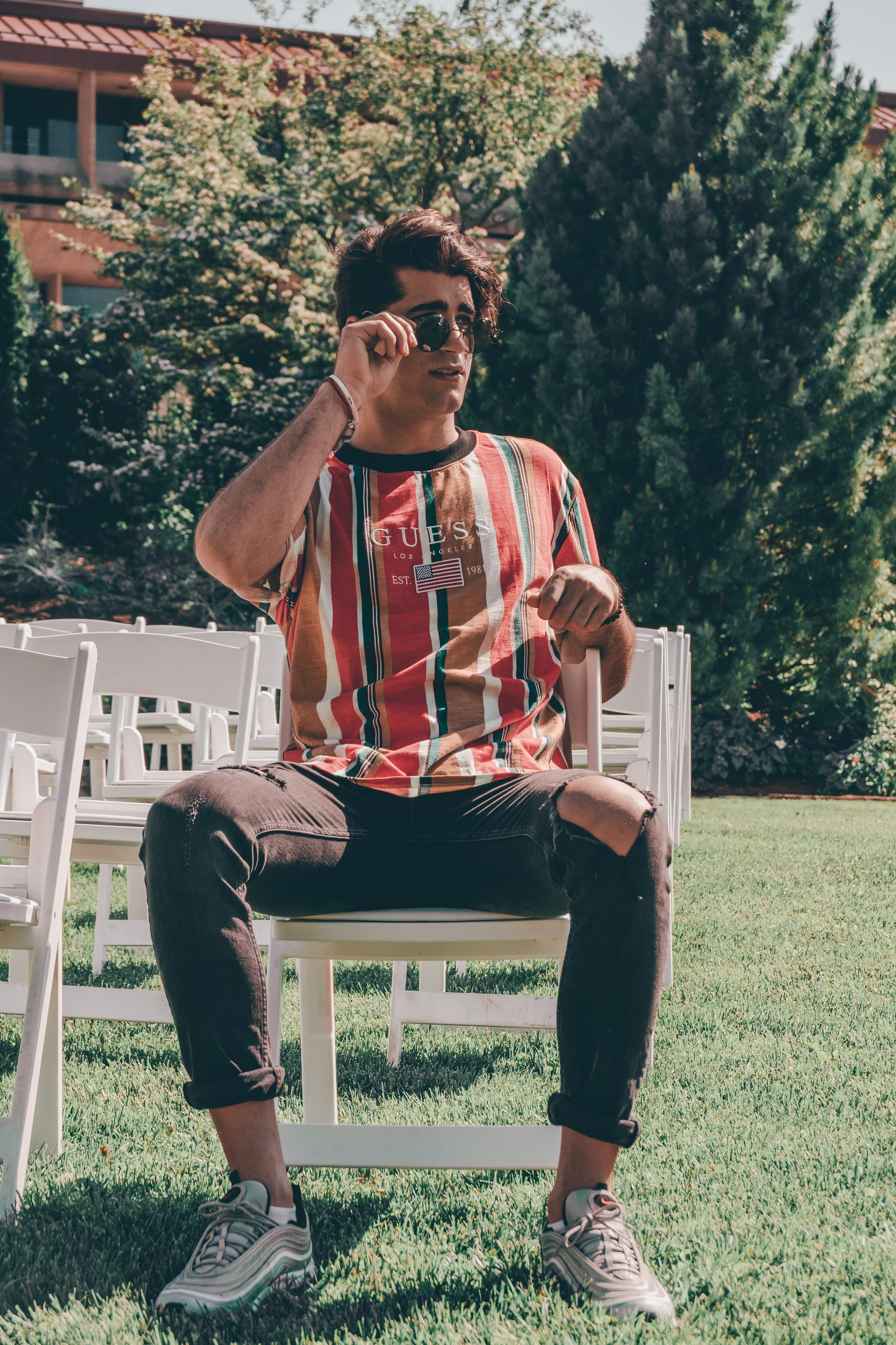 portrait, nature, front view, sunglasses, food and drink, clothing, young adult, coast, outdoors, designer, guess, fashion, urban, leisure activity, young men, Phone HD Wallpaper