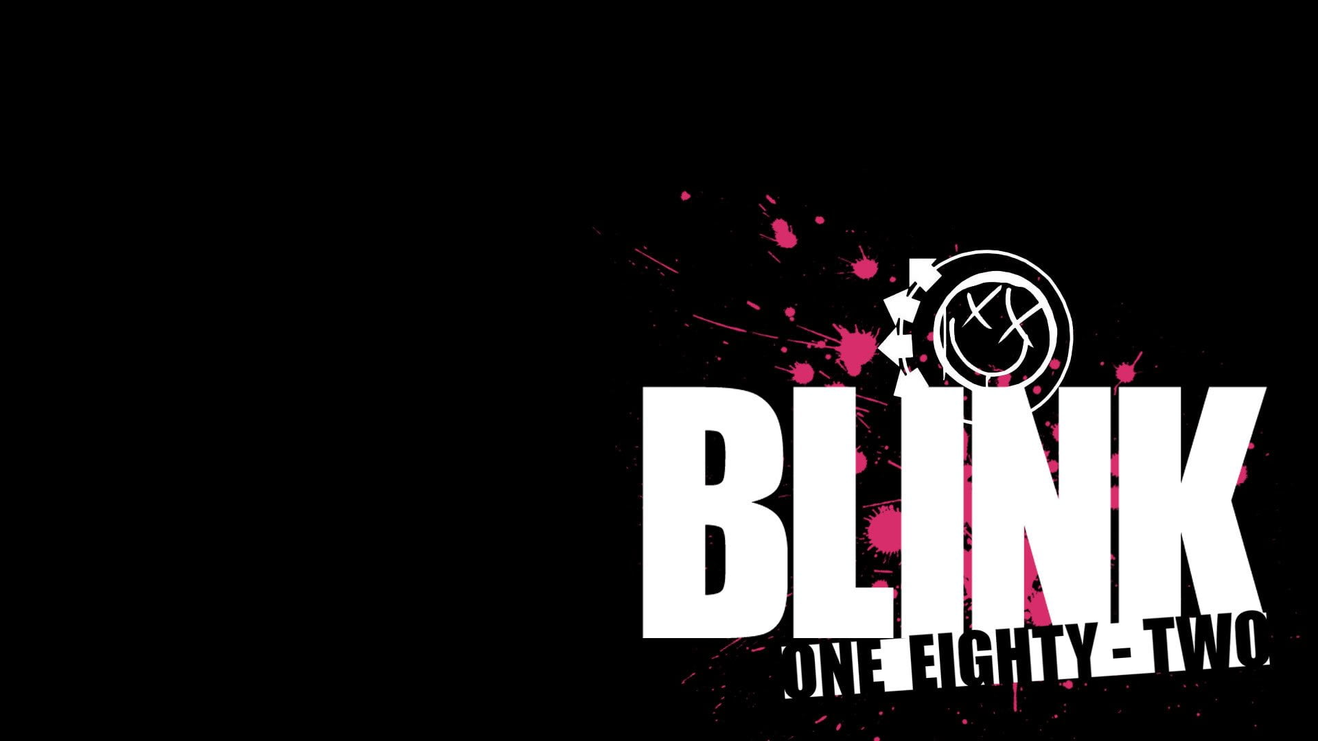  capital letter, Band (Music), close-up, sign, no people, night, text, Blink 182, white color, black background, pink color, dark, 1080P, information, HD Wallpaper