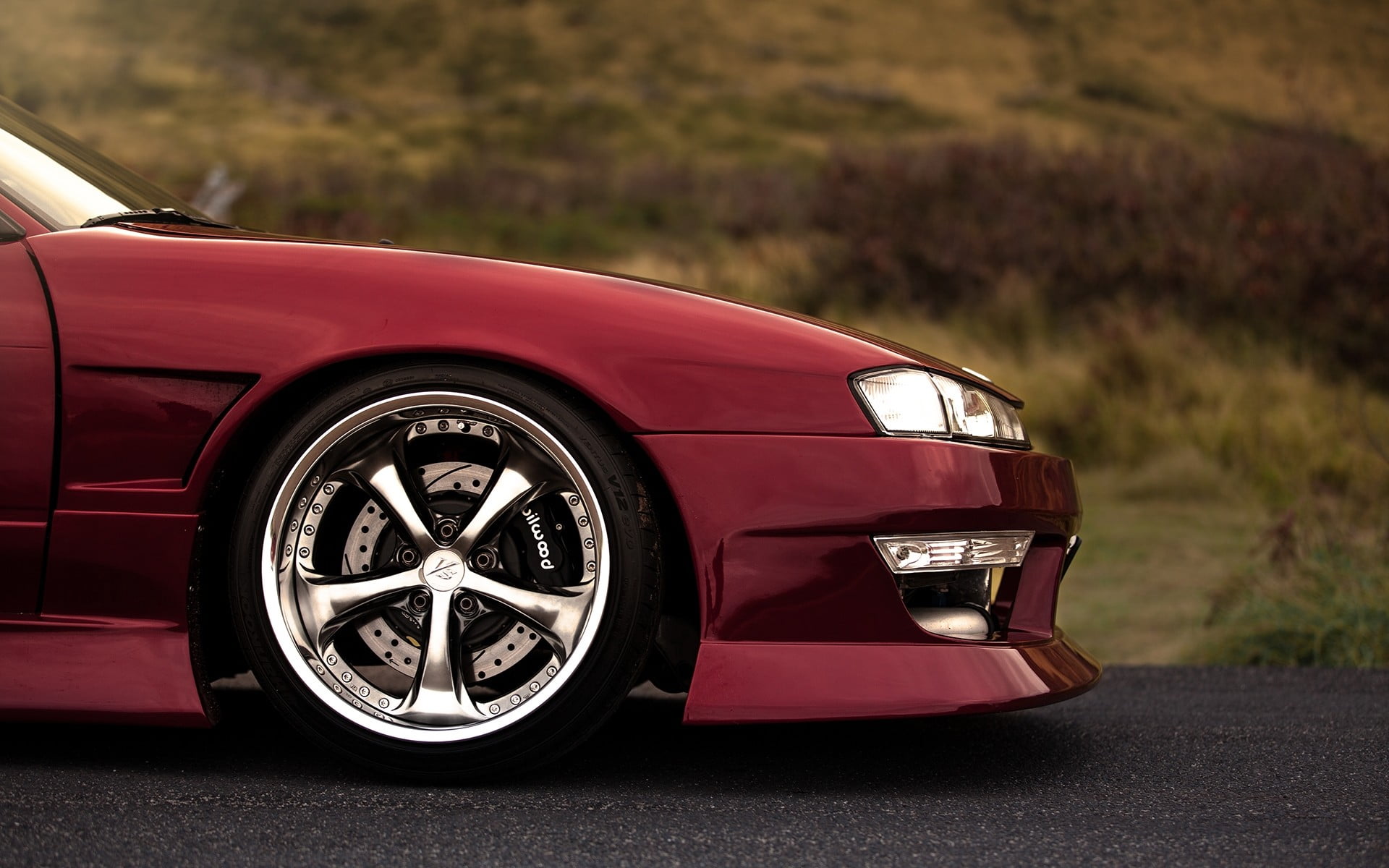land vehicle, red cars, sports car, luxury, road, transportation, Nissan, convertible, 1080P, wheel, driving, city, chrome, gray, tire, silver colored, HD Wallpaper