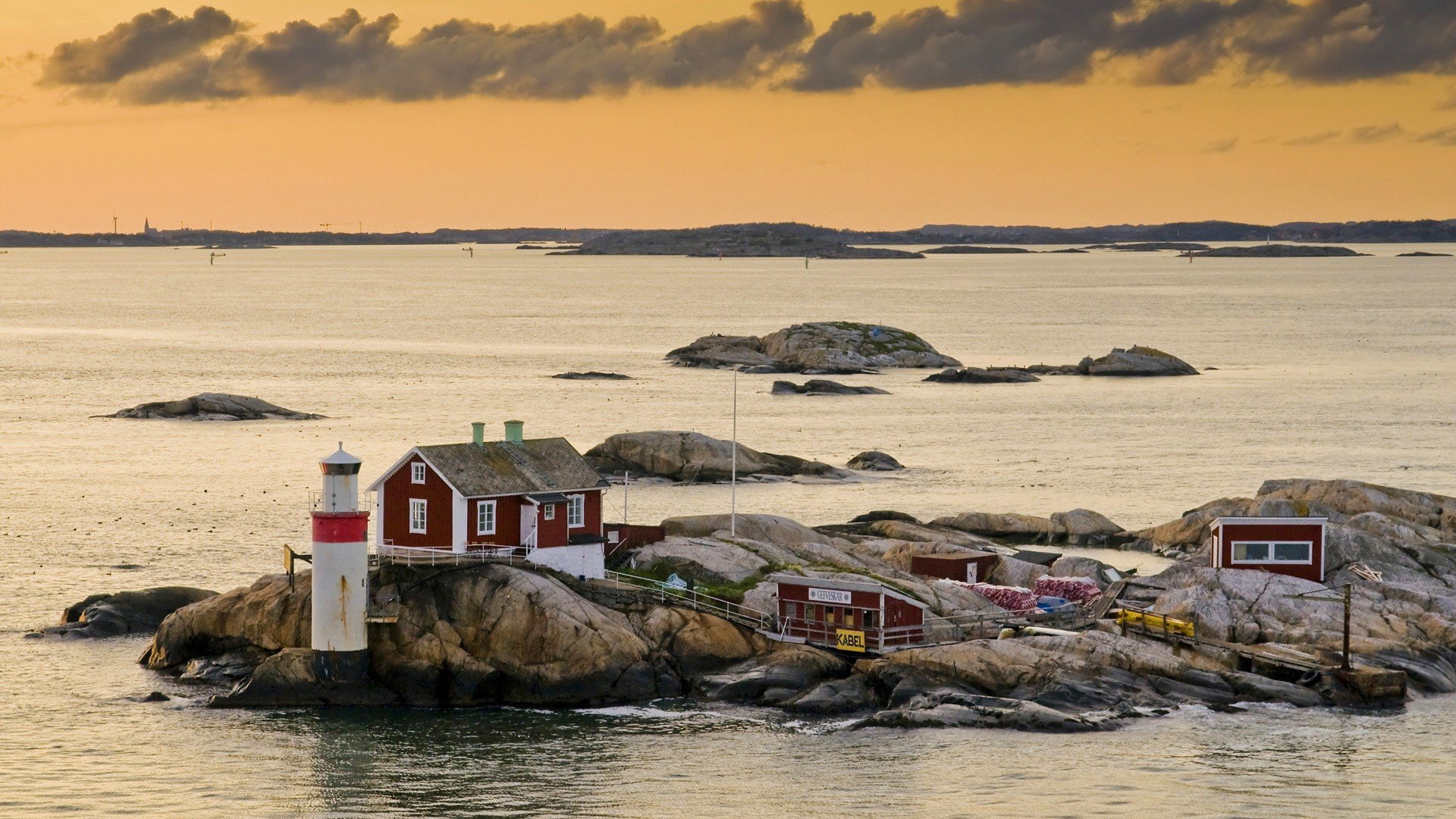 gothenburg, 1080P, islands, sweden, lighthouses, HD Wallpaper