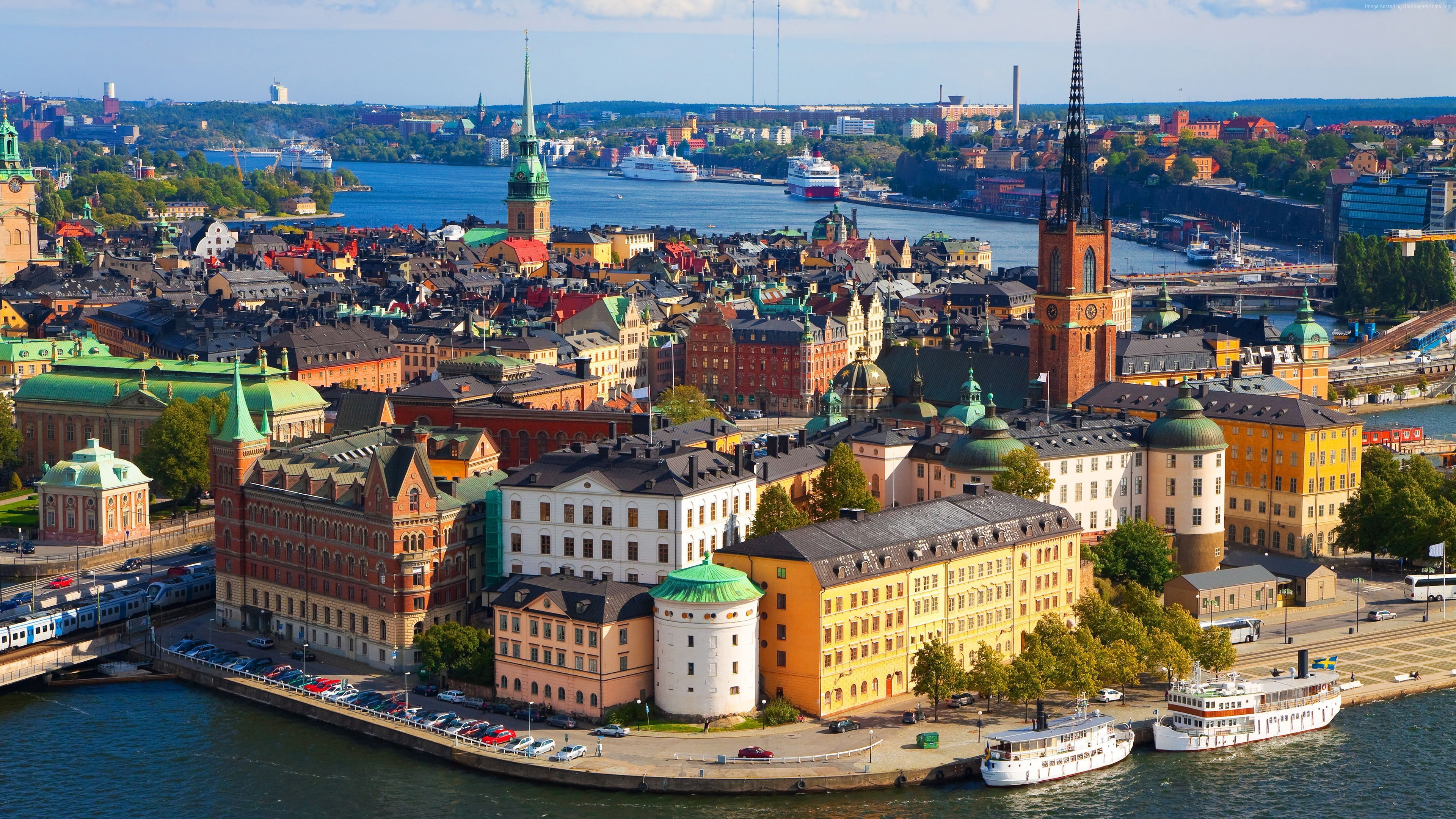 Stockholm, Vaxholm Mariefred, Sweden, old town, 4K, HD Wallpaper