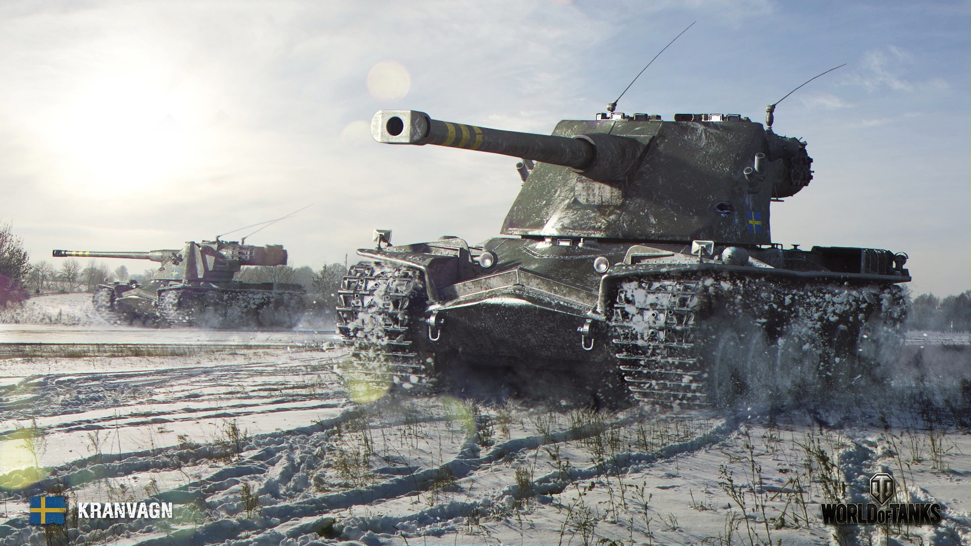 1080P, architecture, outdoors, Swedish, military, no people, mode of transportation, water, heavy, tank, nature, winter, digital, sky, the sun, HD Wallpaper