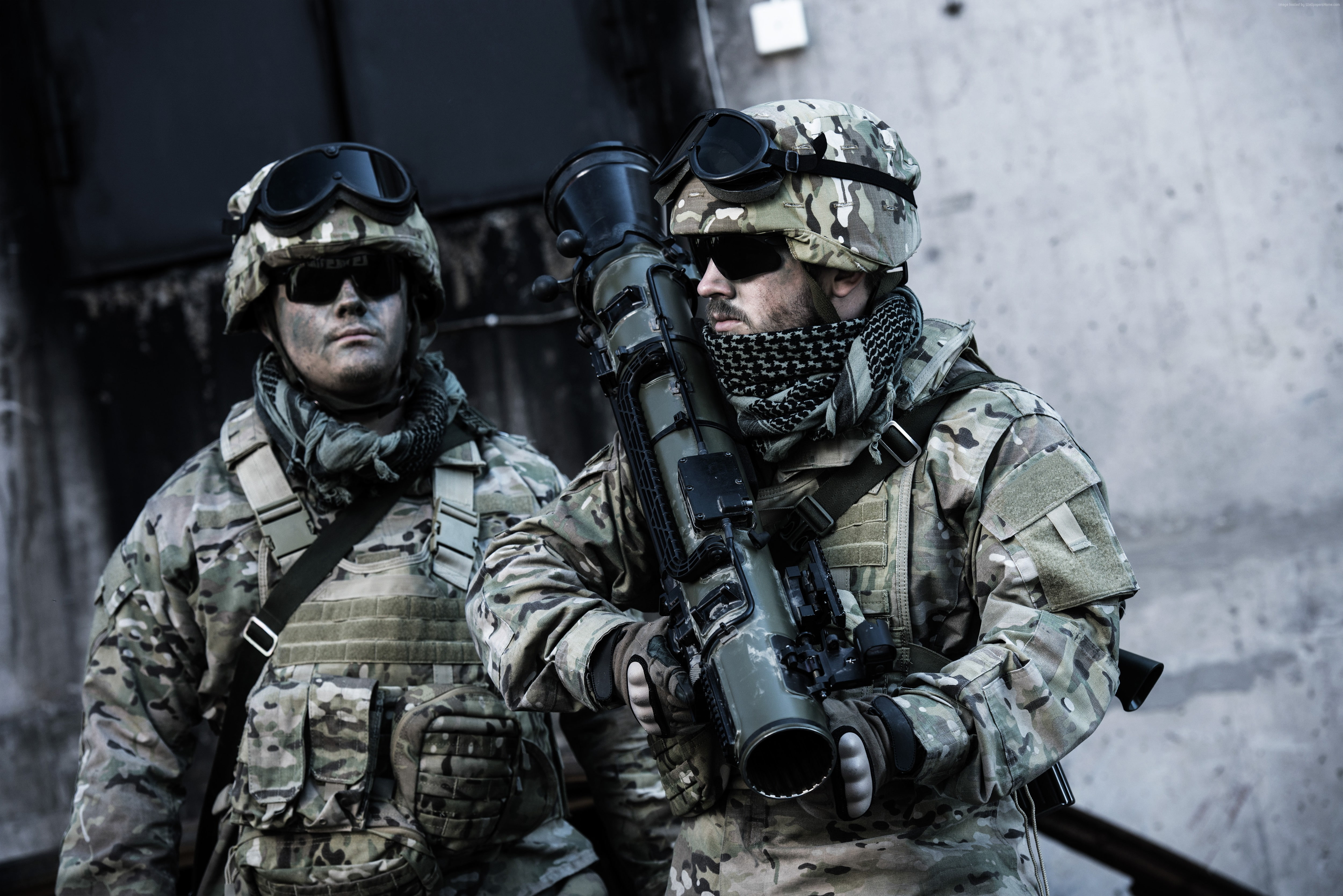 uniform, clothing, army soldier, security, young adult, military uniform, fighting, armed forces, protection, young men, weapon, teamwork, Carl Gustaf M4, HD Wallpaper