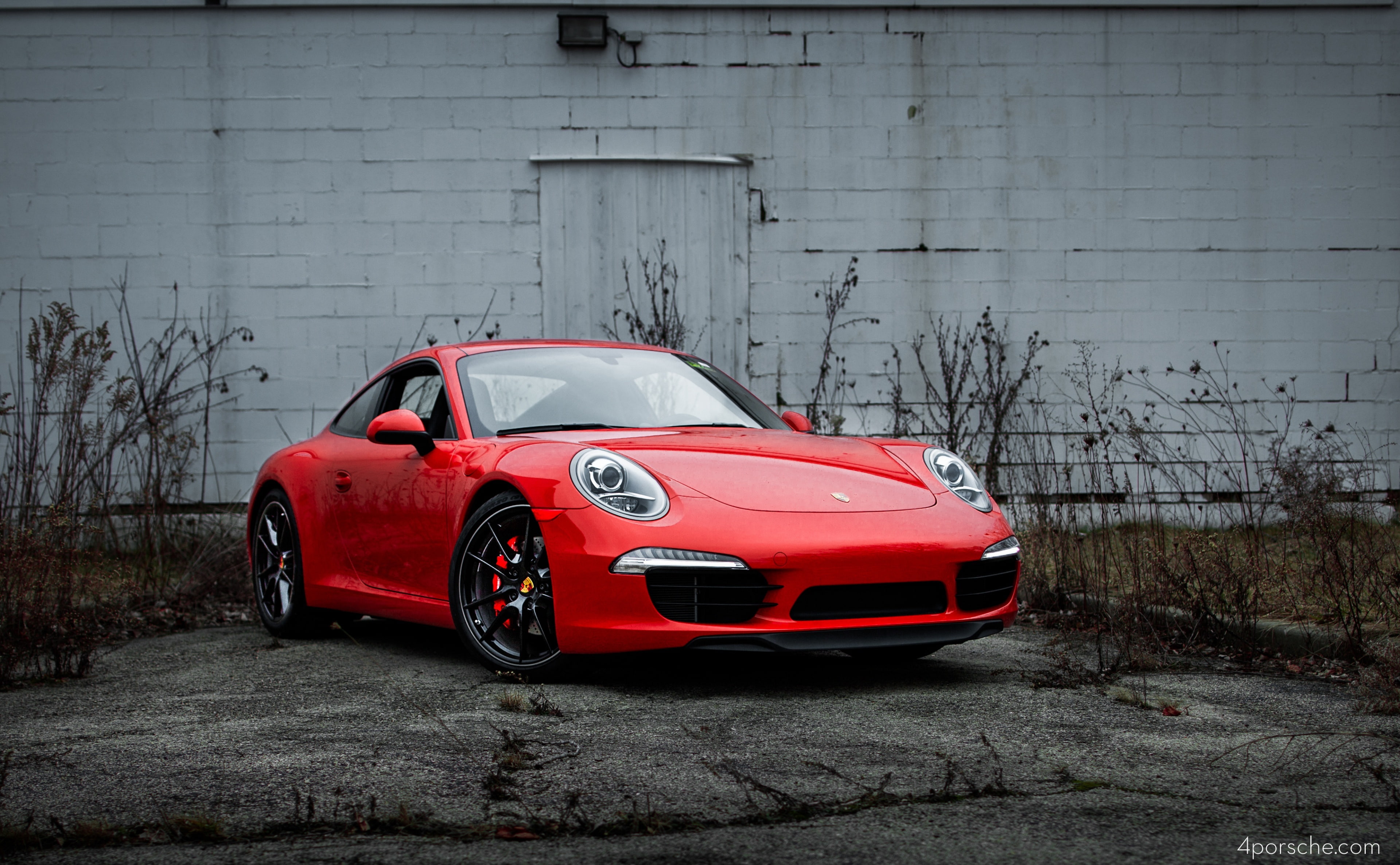 transportation, red, Chicago, city, cement, 4K, porsche exchange, illinois, porsche dealer, Bricks, stationary, car, parking, land vehicle, day, building exterior, HD Wallpaper