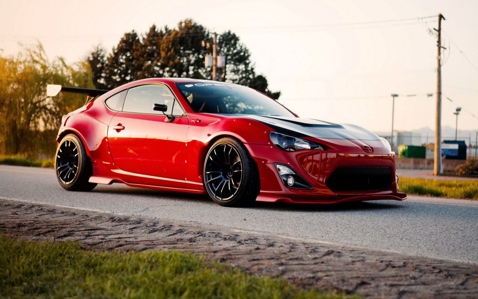 car, scion fs-r, red, 1080P, tuning, brz, HD Wallpaper