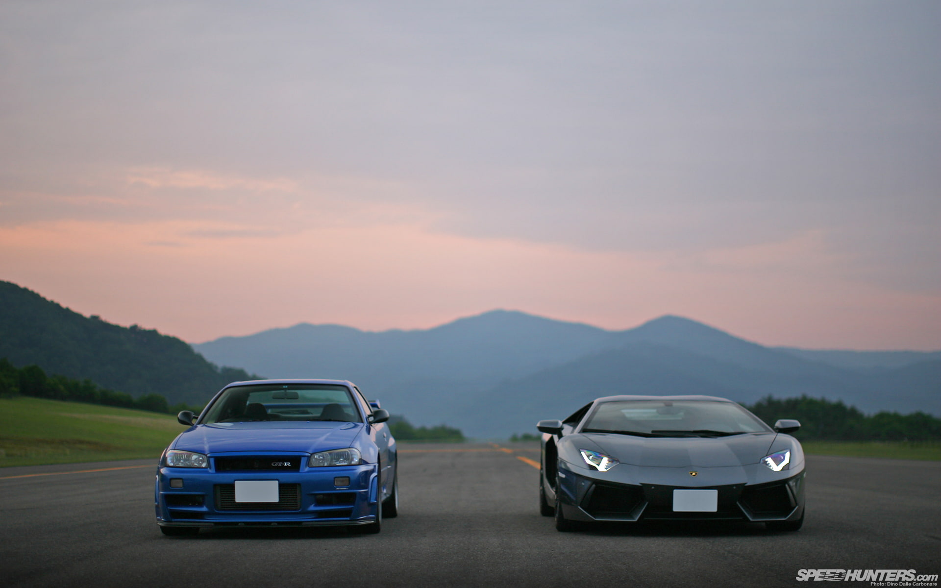 1080P, lamborghini, hd, skyline, blue, gtr, sports, nissan, aventador, cars, car, black, HD Wallpaper