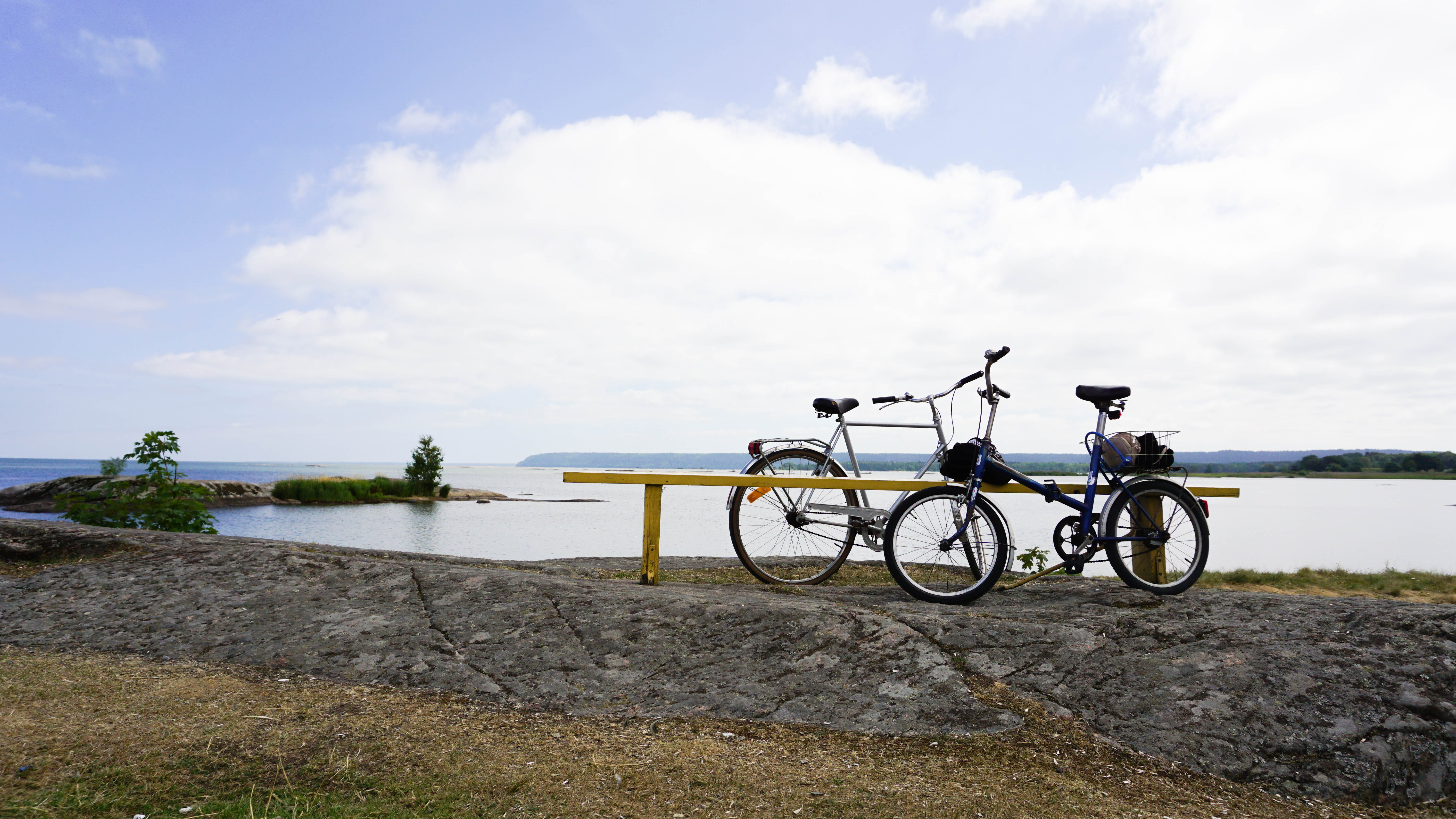 outdoors, scenics - nature, vänersborg, no people, travel, land, lake, day, bikes, parking, cloud - sky, bicycle, sweden, water, tranquility, beauty in nature, HD Wallpaper