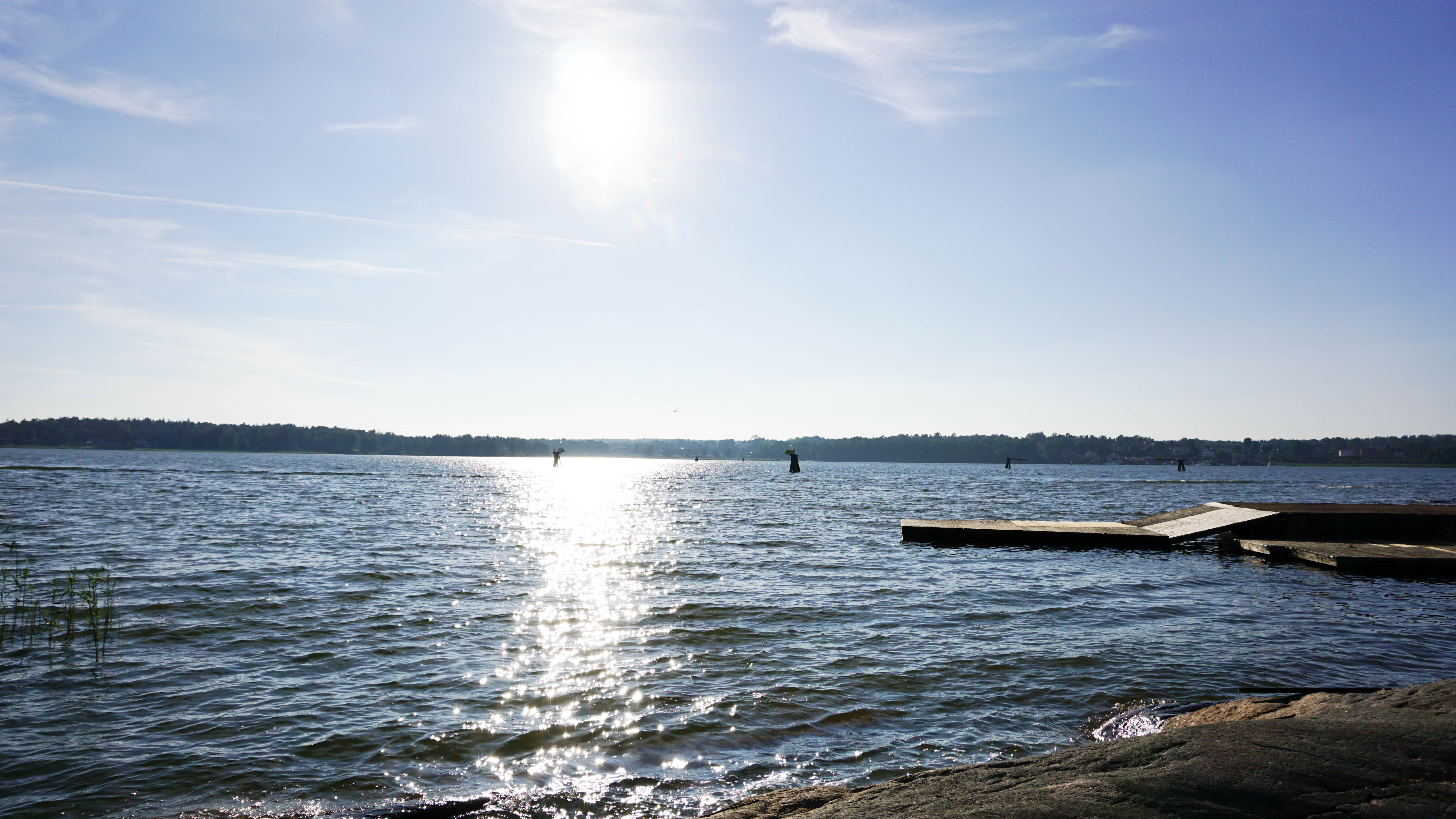 outdoors, nature, water, nautical vessel, scenics - nature, no people, vänersborg, beauty in nature, tranquil scene, day, pier, tranquility, sunbeam, sunlight, HD Wallpaper