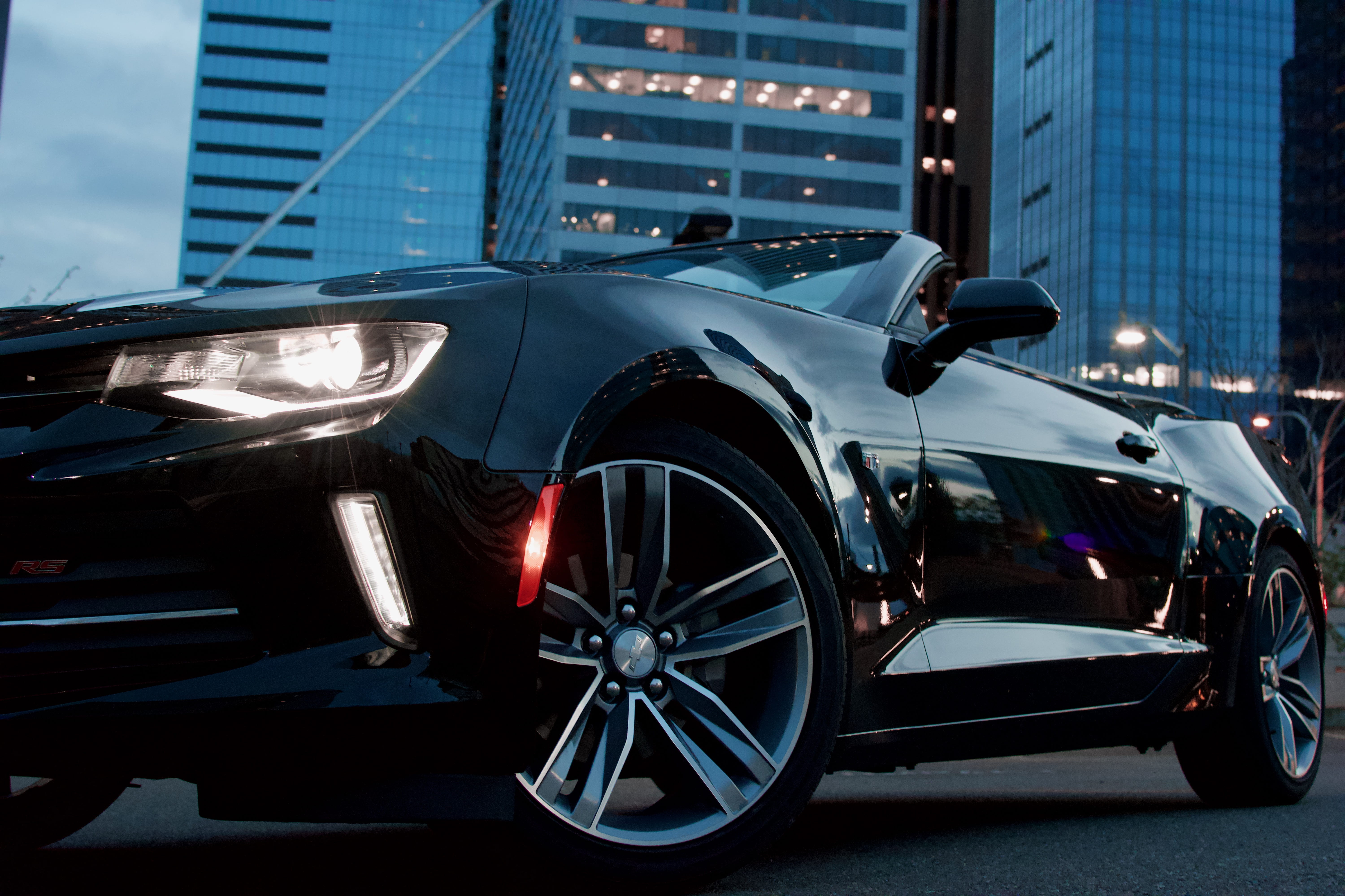 high, car wheel, near, automotive, parked, detail, black, auto, driving, mode of transportation, no people, close up, illuminated, black car, HD Wallpaper
