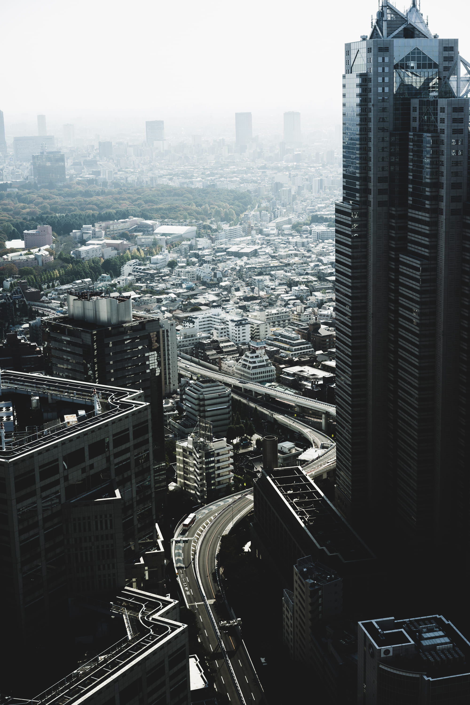 building, day, aerial, drive, tall building, building exterior, city skyline, modern, city, photography, built structure, high angle view, cityscape, no people, Phone HD Wallpaper