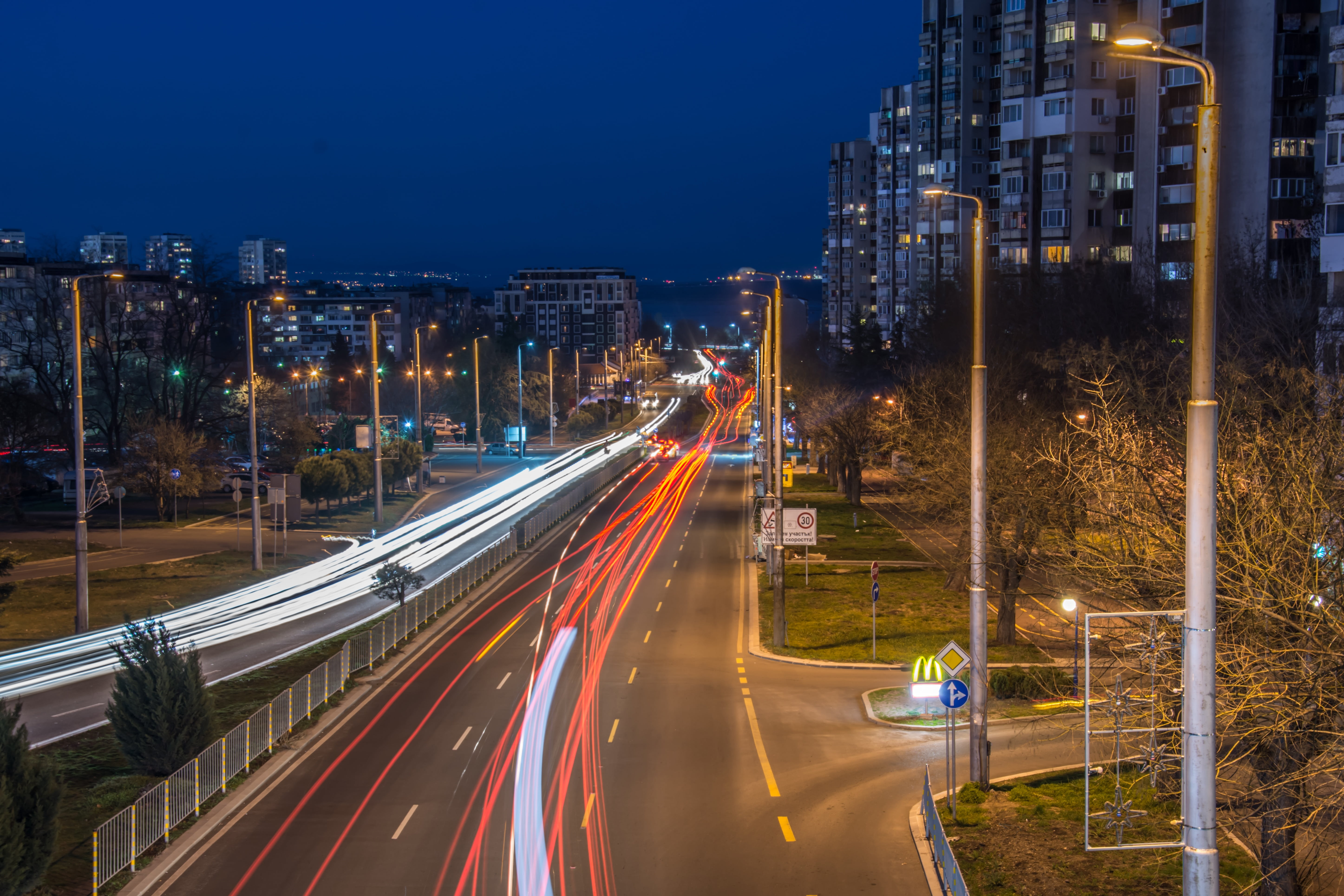 outdoors, streets, city street, light, urban, travel, motion, light trail, built structure, illuminated, no people, bulgaria, architecture, drive, lapse, HD Wallpaper