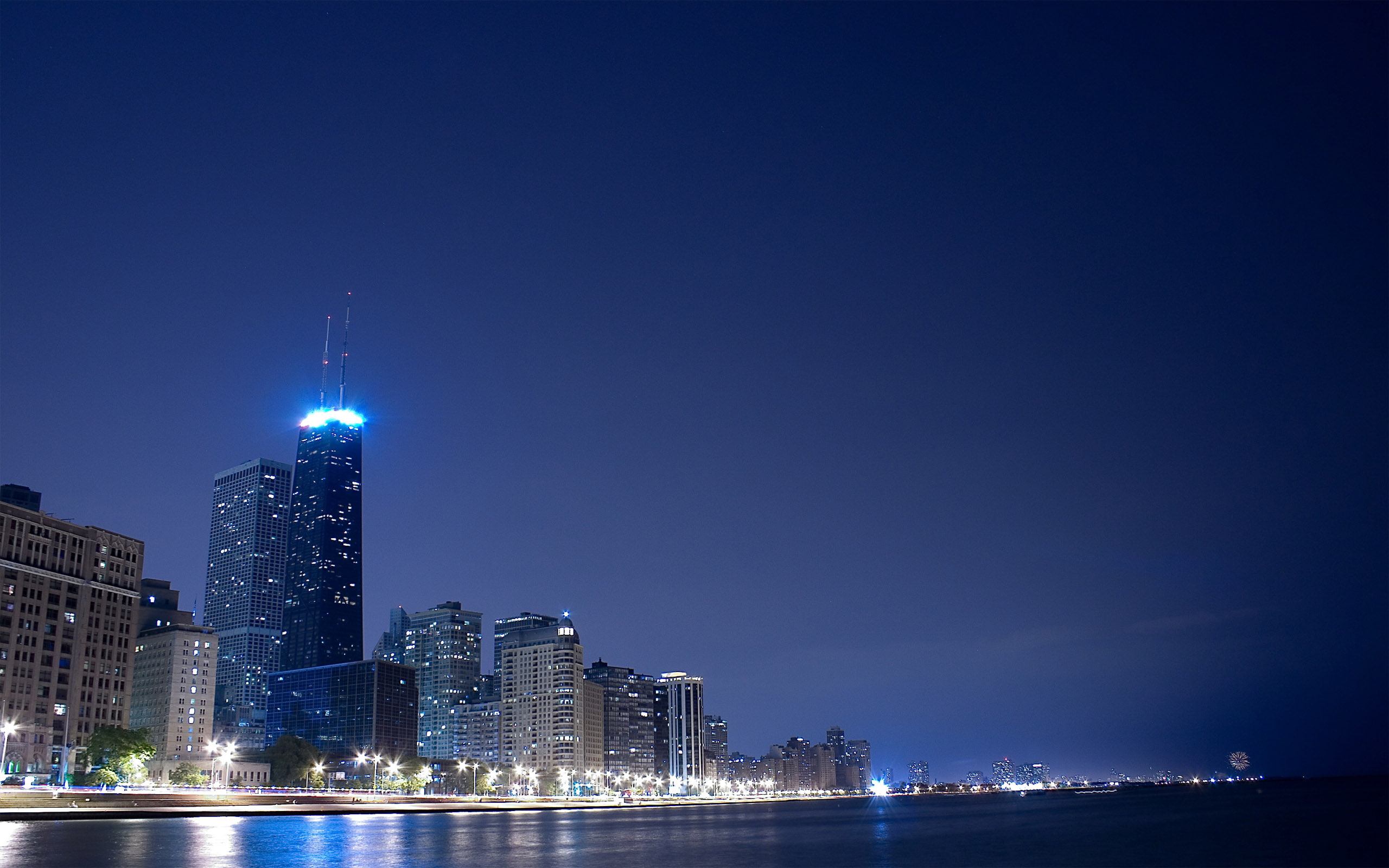 HD, Cityscape, Lake Shore Drive, Night lights, 2K, Skyline, Chicago Lakefront Trail, John Hancock Center, HD Wallpaper