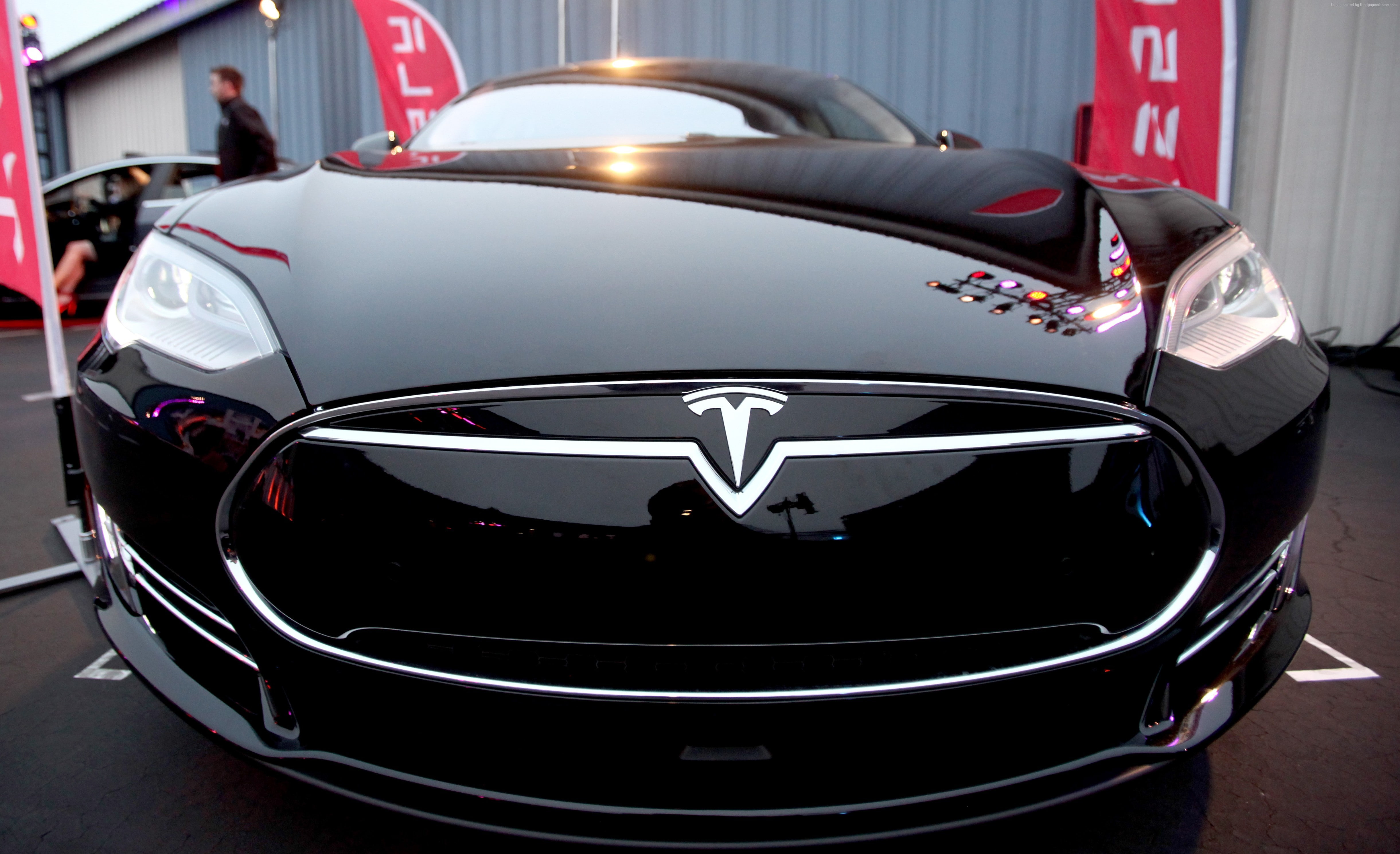 shiny, luxury, land vehicle, mode of transportation, Tesla Model 3, vintage car, street, close-up, illuminated, no people, release, lighting equipment, HD Wallpaper