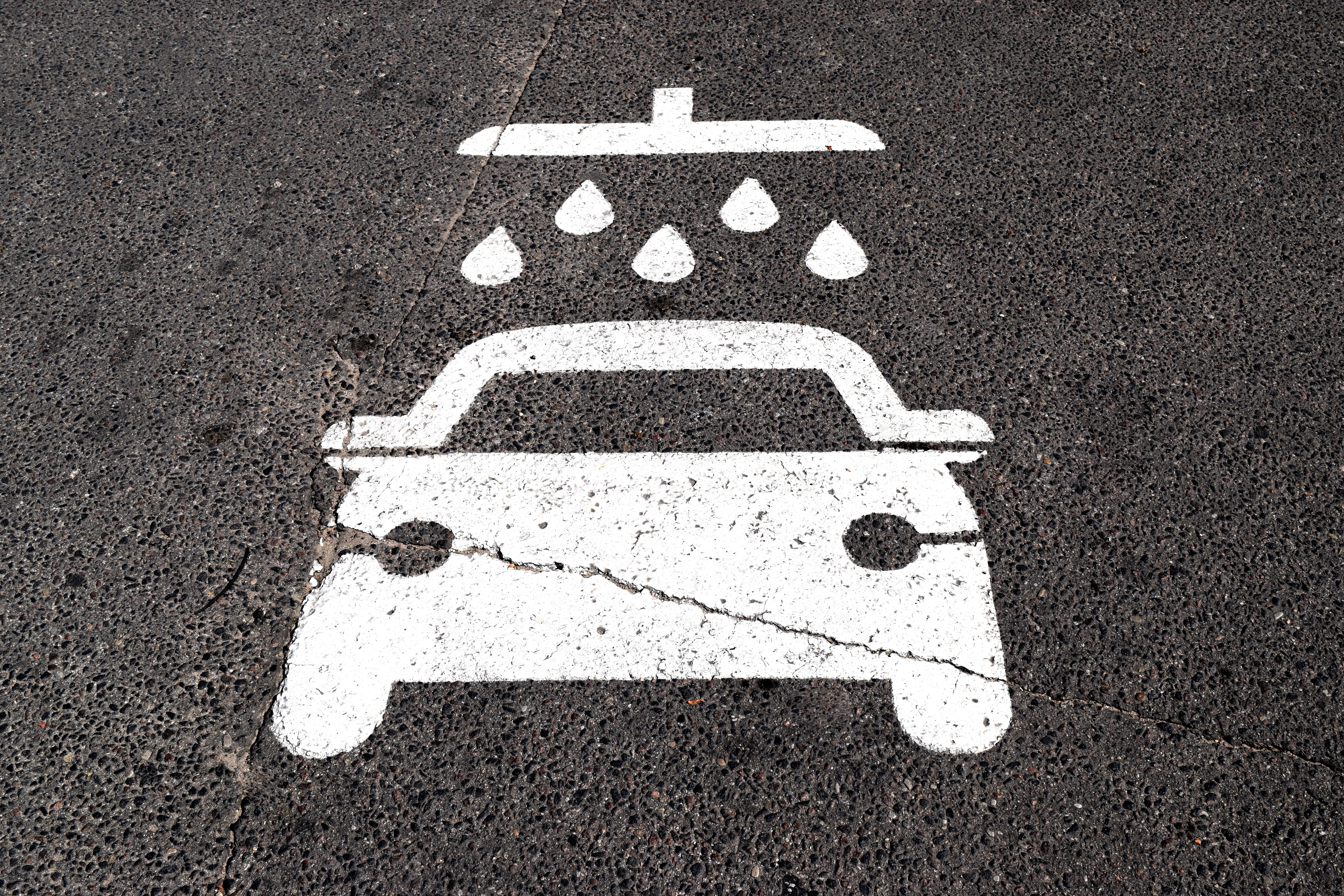 asphalt, human representation, surface, car wash, outdoors, 5K, shower, automobile, sign, petrol station, silhouette, get, marking, wet, will, road sign, HD Wallpaper