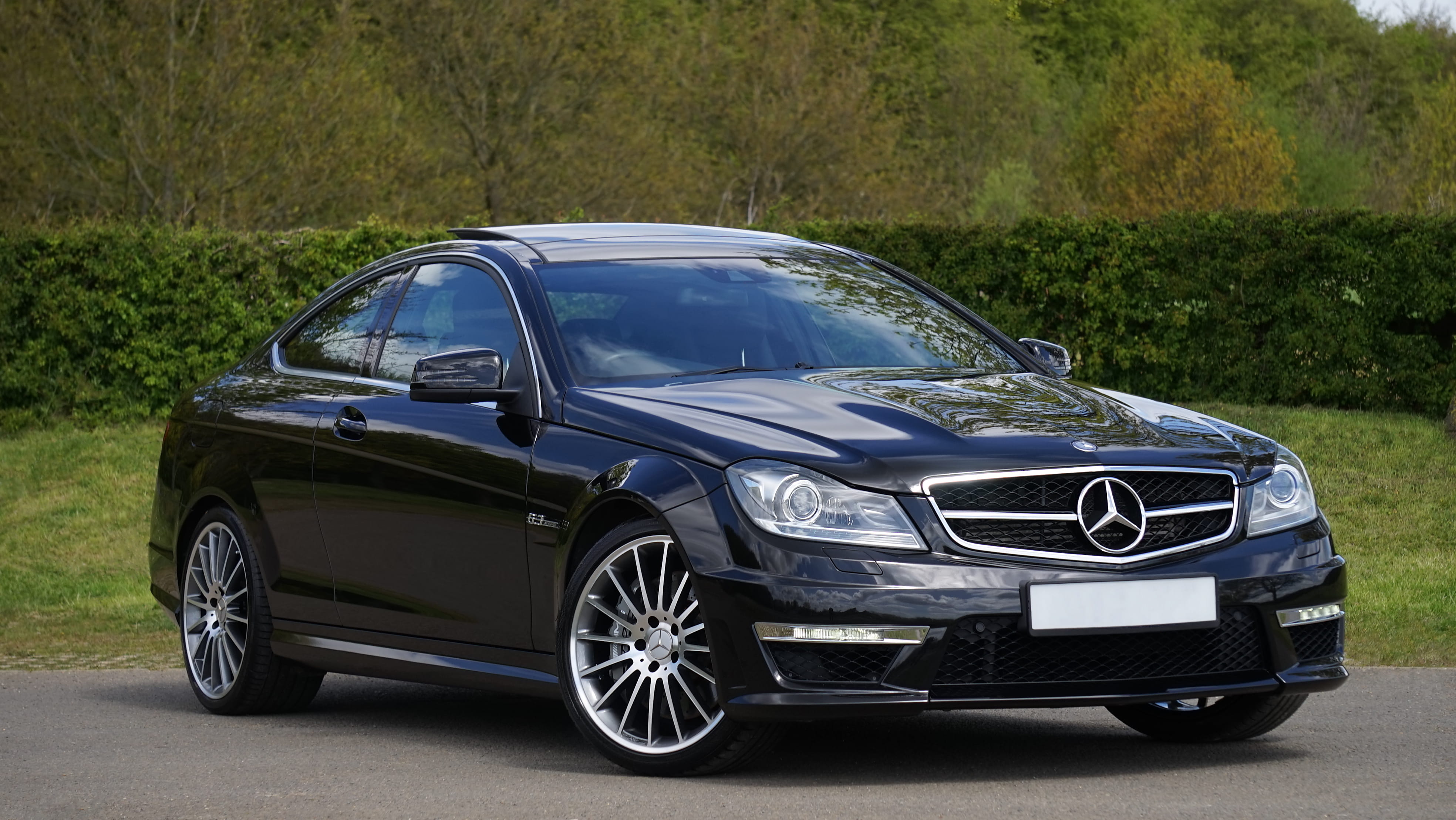 black, mercedes, collectors car, blue, coupe, benz, luxury, land vehicle, outdoors, no people, mercedes-benz, license plate, motor vehicle, silver colored, HD Wallpaper