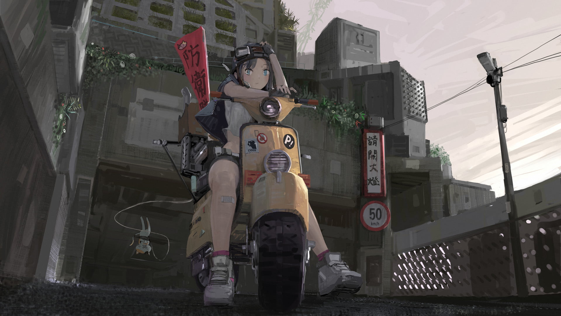 real people, concept art, sculpture, artwork, art and craft, PainDude _, built structure, outdoors, human representation, FLCL, street, mopeds, technology, HD Wallpaper