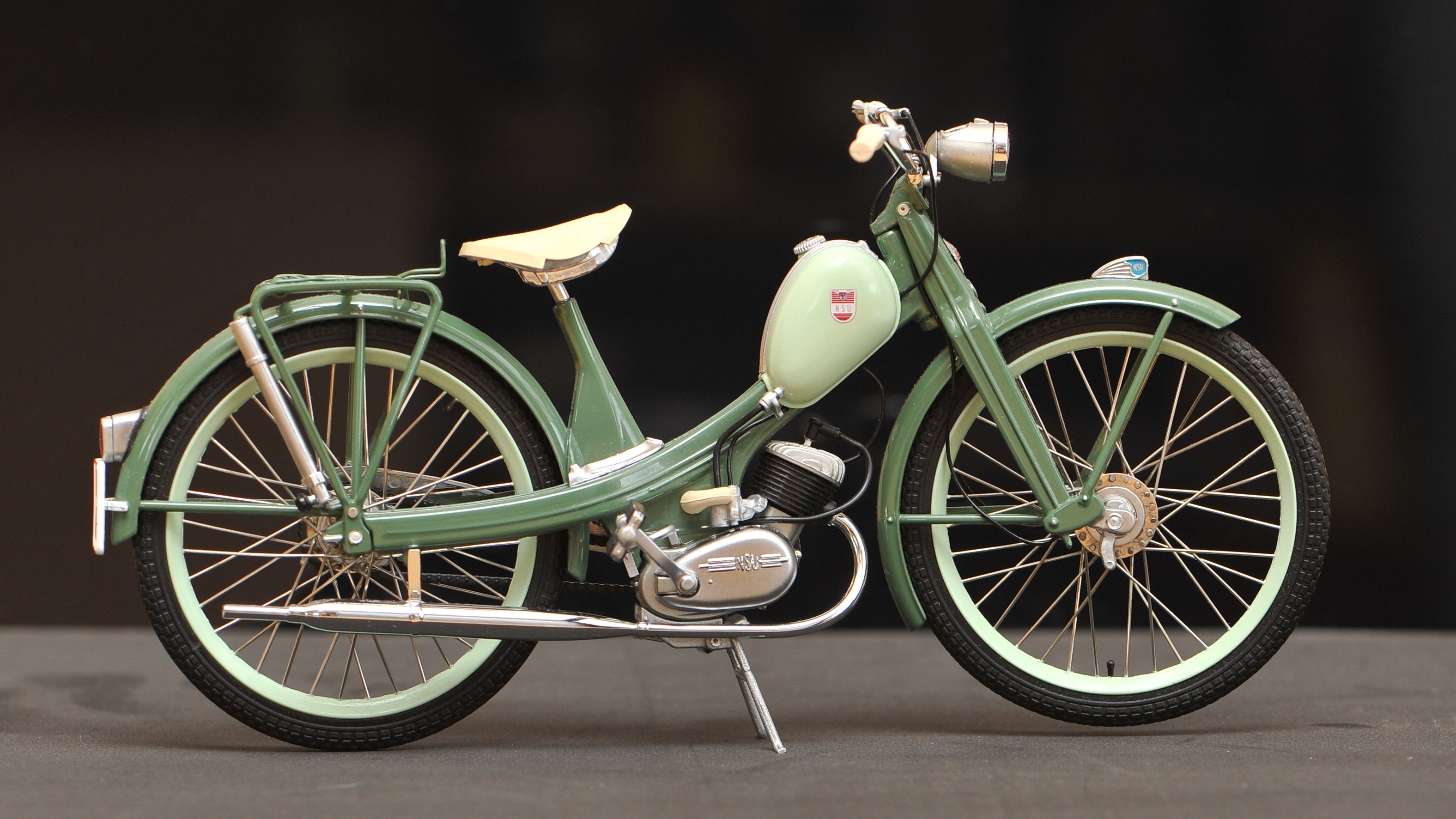 green moped, green, old moped, chrome, travel, street, land vehicle, stationary, outdoors, moped old, focus on foreground, model, nsu quickly, city, no people, HD Wallpaper