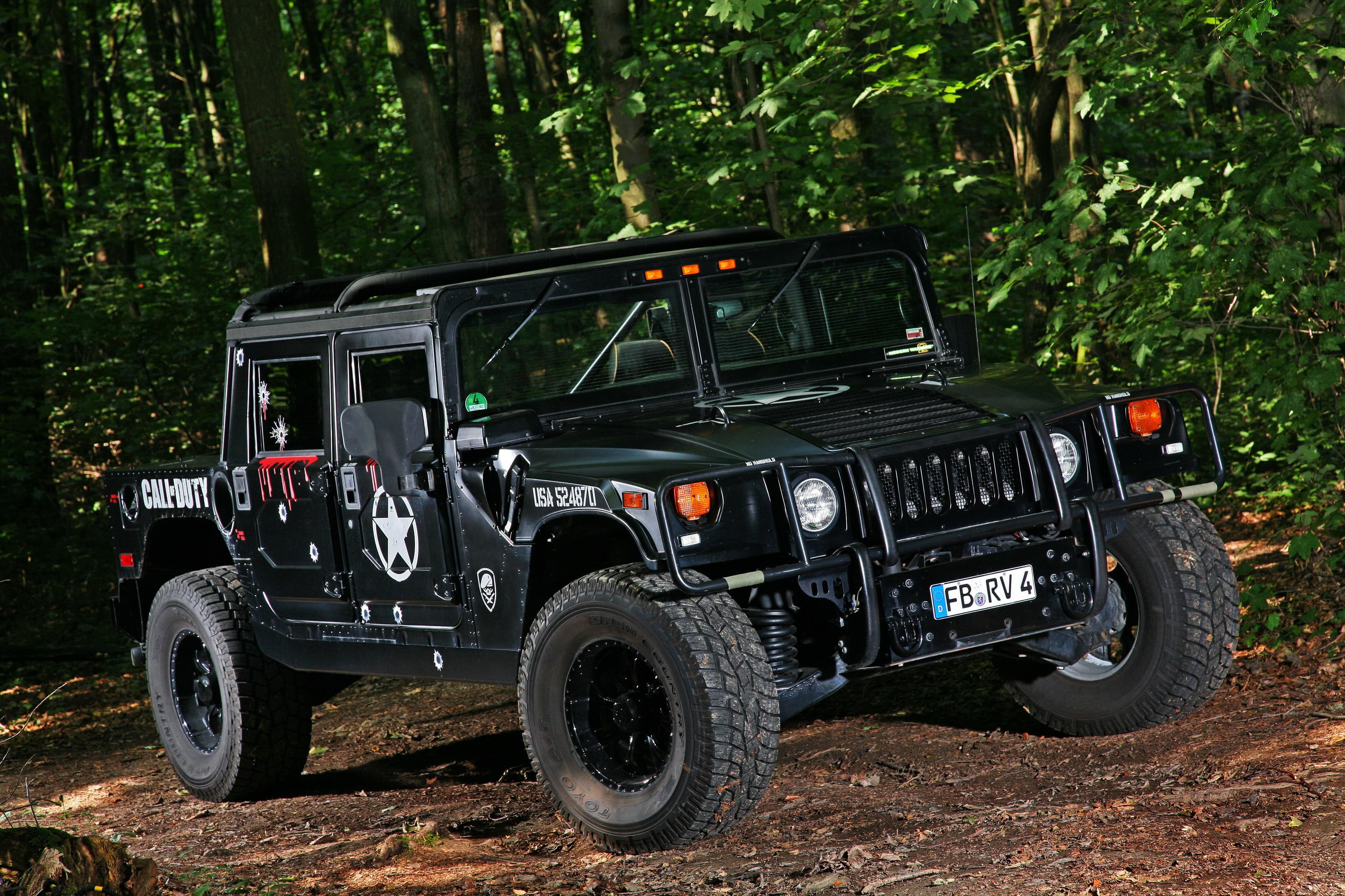 cars, 2K, front, hummer, black, HD Wallpaper
