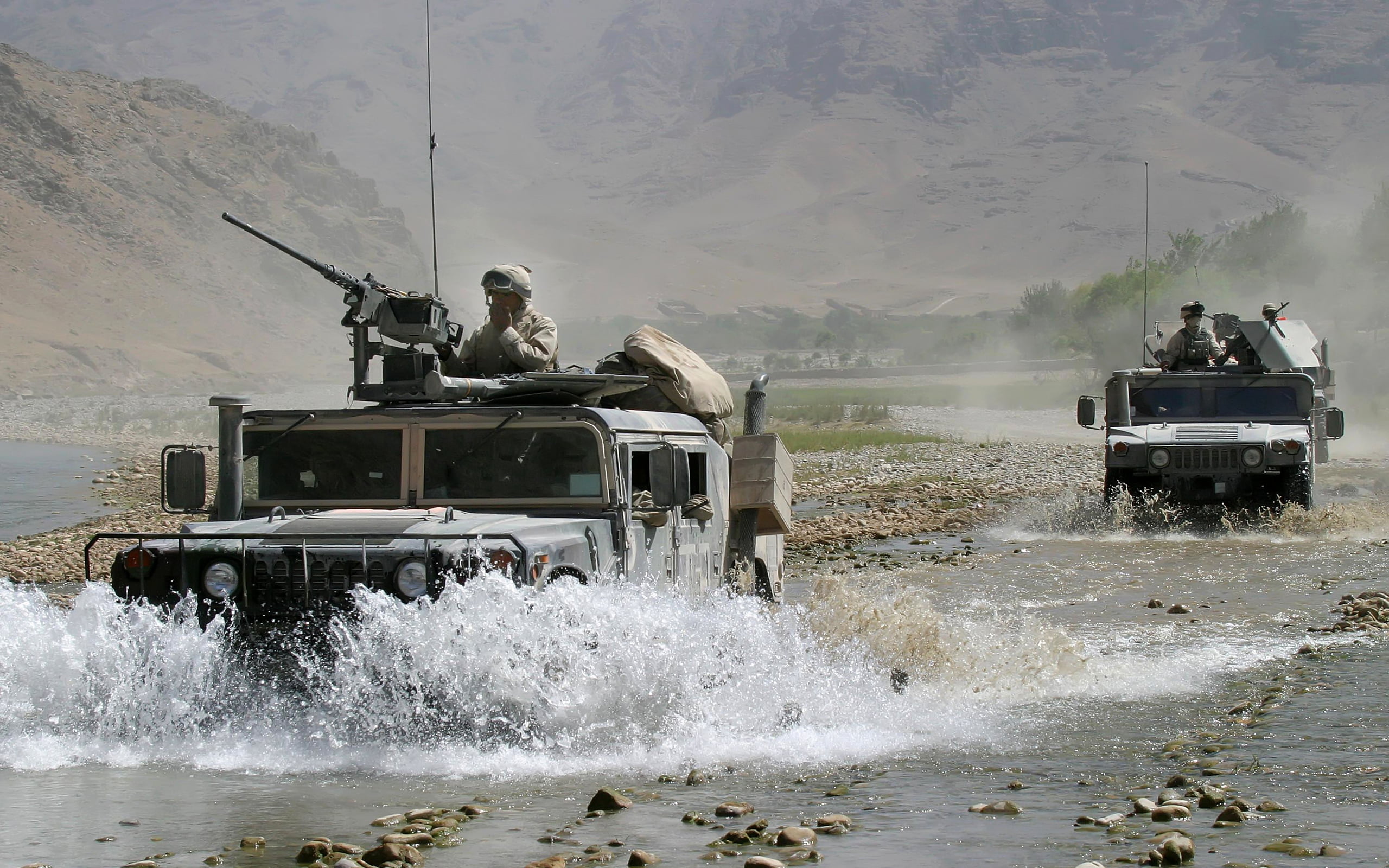 aggression, stones, armed forces, motion, army, day, mountains, hummer, gray, uniform, h, outdoors, transportation, 2K, government, Afghanistan, tank, HD Wallpaper