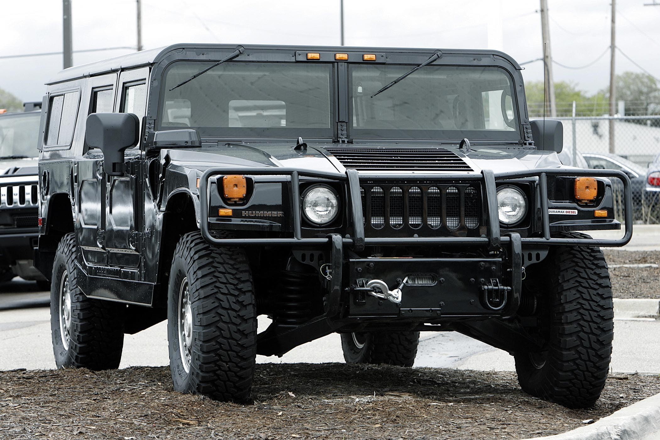 wheel, retro styled, nature, hummer car hummer h1, semi-truck, outdoors, 1080P, land vehicle, day, headlight, metal, front view, city, tire, motor vehicle, HD Wallpaper