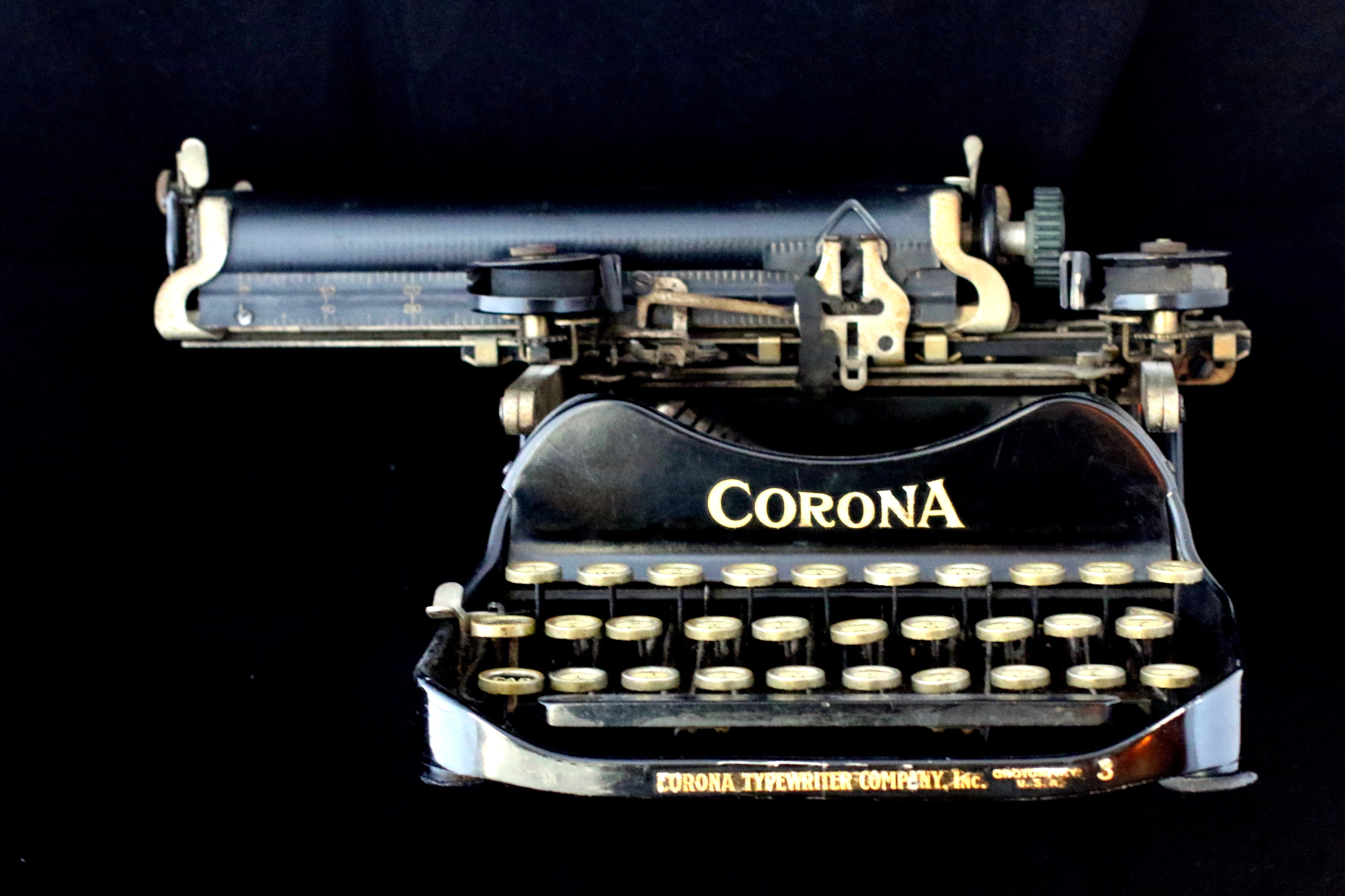 technology, single object, obsolete, retro styled, form of communication, machinery, antique, writing, book, 4K, letter, clasic, history, analog, black, HD Wallpaper