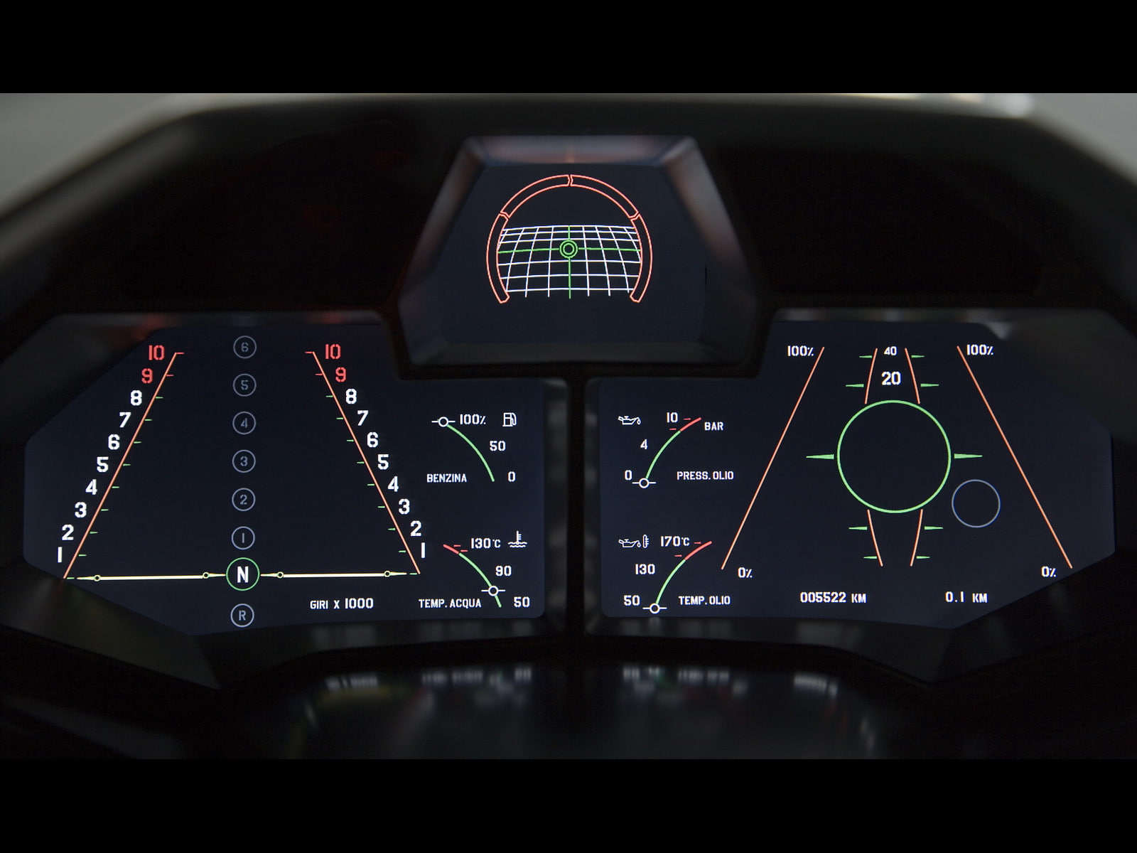 gauges, tachometer, interior, 720P, cars, reventon, hd, digital, black, lamborghini, HD Wallpaper