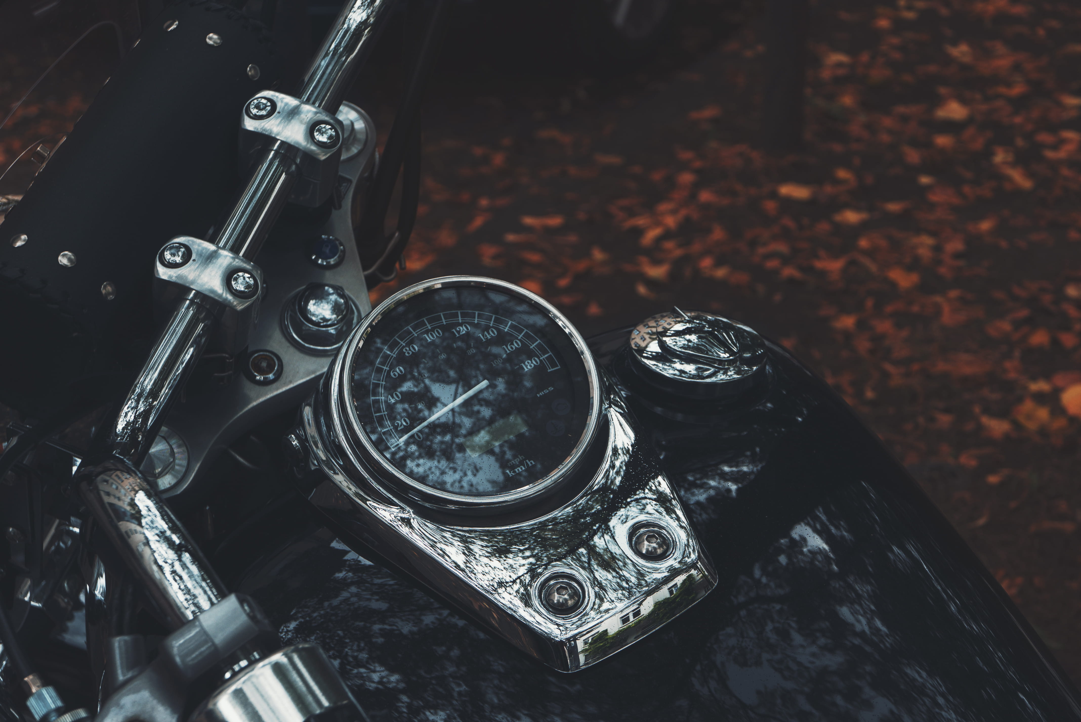 high angle view, day, tachometer, retro styled, technology, metal, retro, bike, still life, speedo, focus on foreground, connection, transportation, equipment, HD Wallpaper