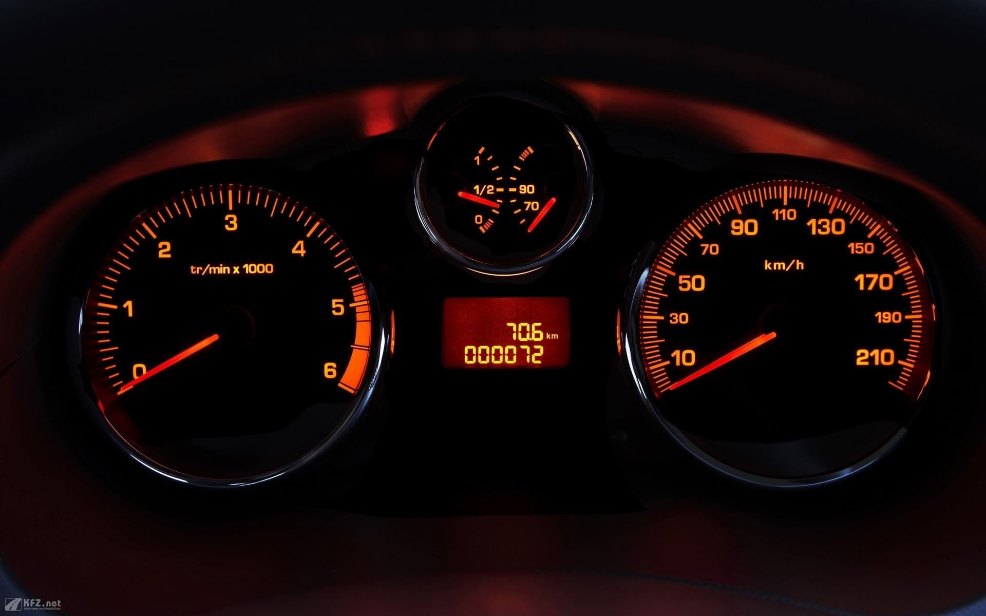 1080P, Tachometer, Gauge, Peugeot, Car, Close-Up, Peugeot 206, HD Wallpaper
