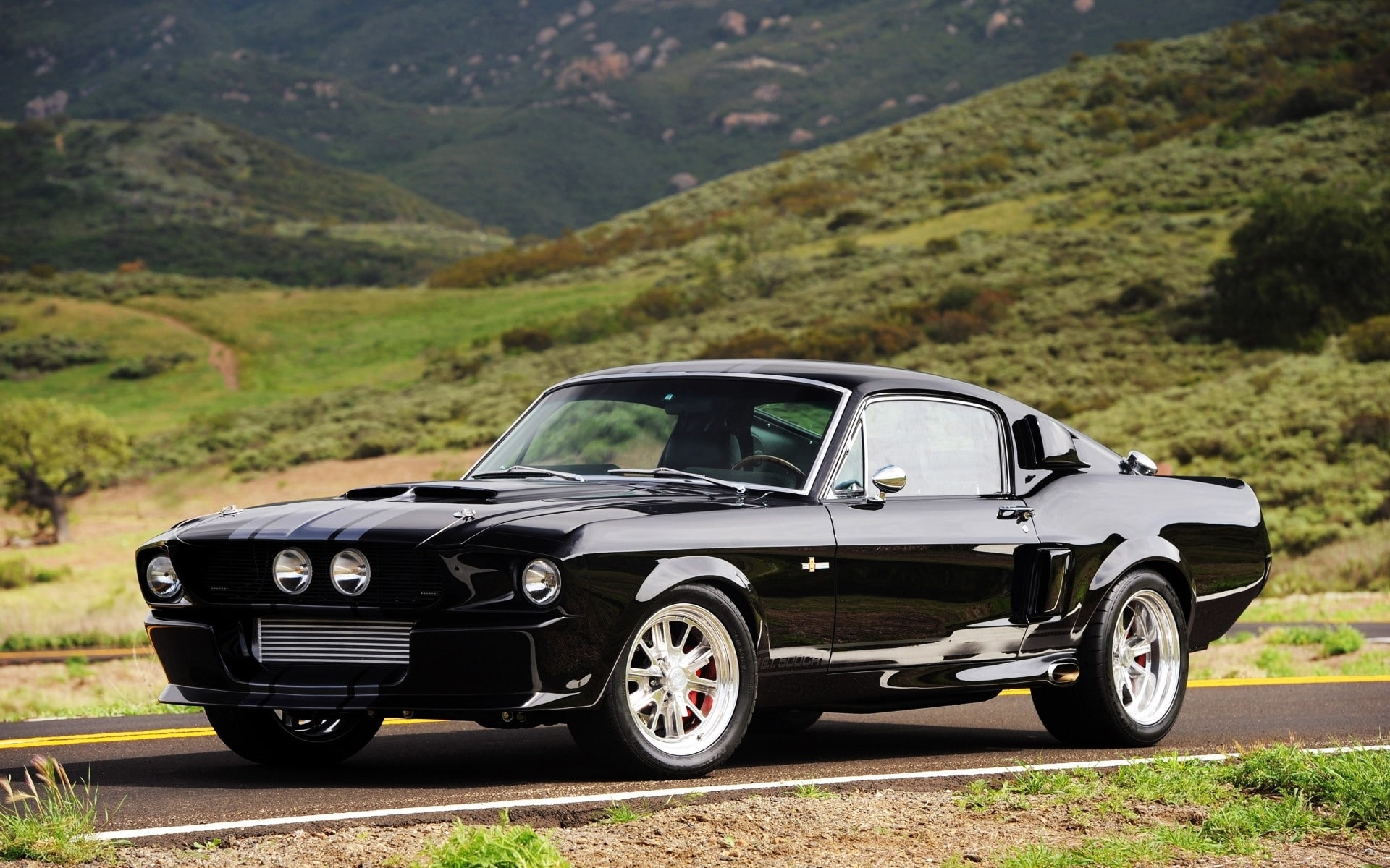 mustang, roads, tuning, muscle, super, rod, ford, hot, cars, 1080P, vehicles, black, HD Wallpaper