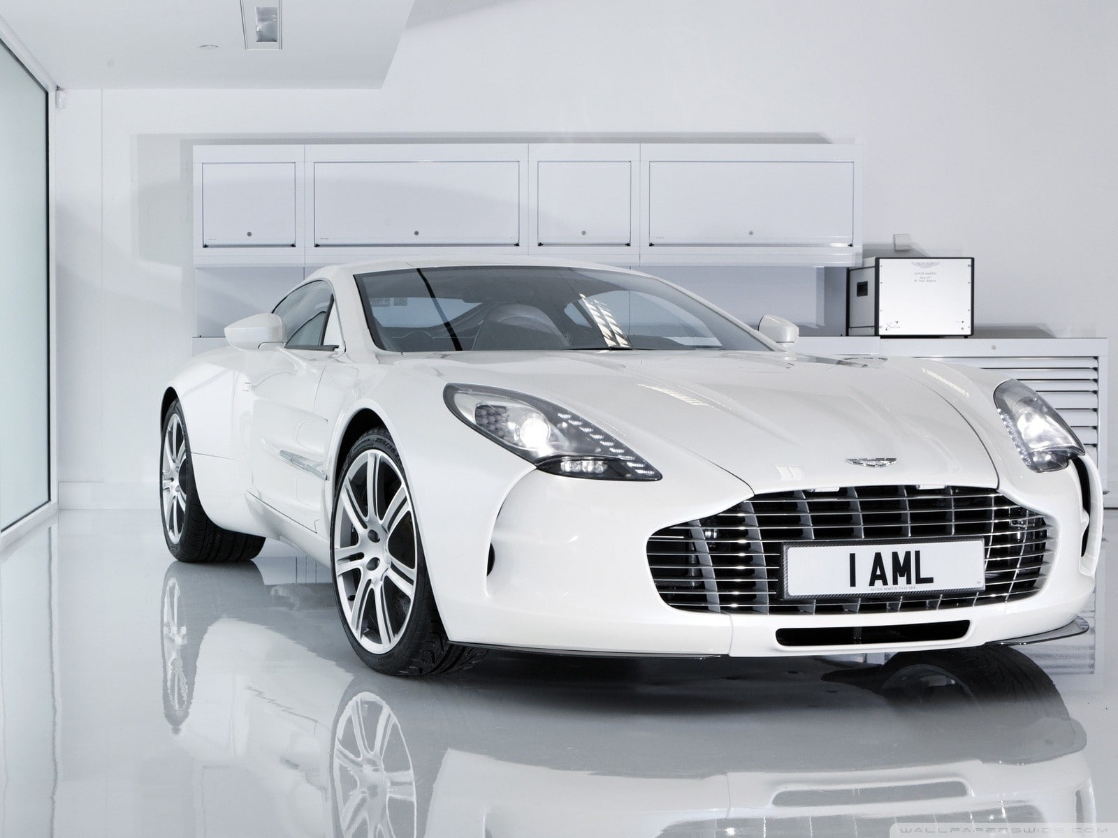 mode of transportation, wealth, showroom, car dealership, indoors, motor vehicle, Aston Martin, retail, land vehicle, luxury, stationary, white color, front view, HD Wallpaper