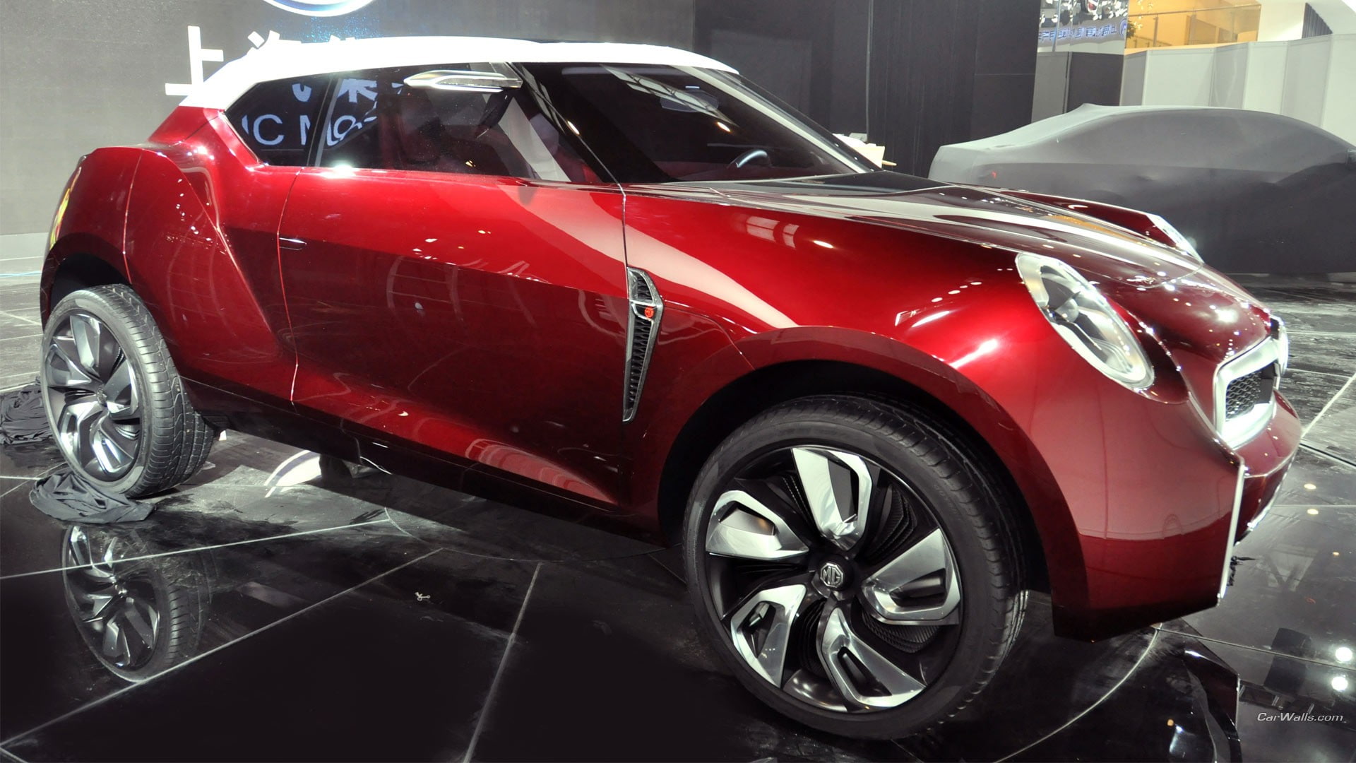 no people, city, reflection, motor vehicle, red, silver colored, tire, 1080P, stationary, showroom, wheel, metal, transportation, tail light, travel, concept cars, HD Wallpaper