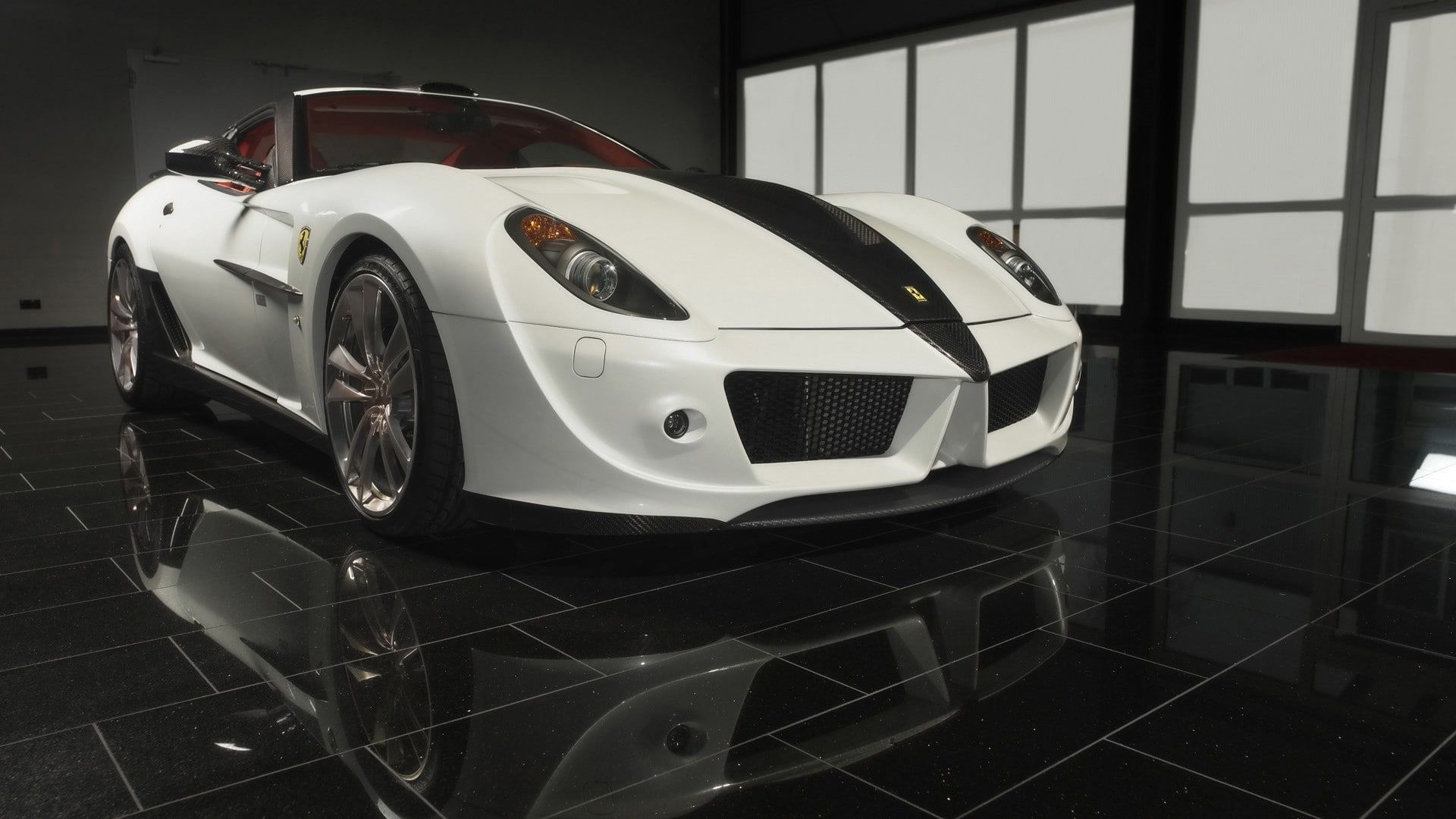 wheel, transportation, retail, showroom, car, 1080P, luxury, mode of transportation, reflection, white cars, close-up, indoors, wealth, stationary, vehicle, HD Wallpaper