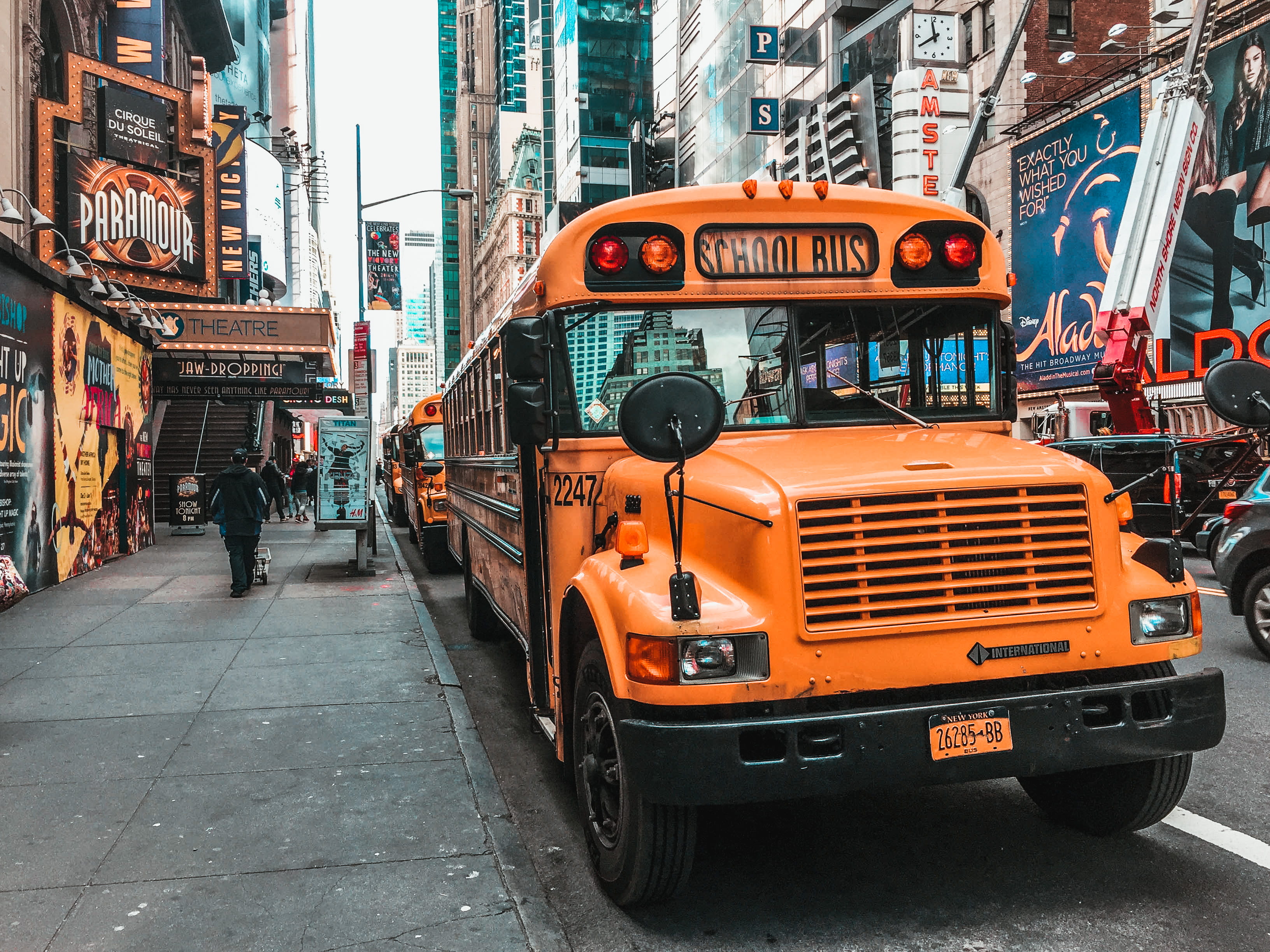 and, architecture, person, new york, vehicle, usa, building exterior, new york city, broadway, school, public transportation, bus, built structure, 2K, HD Wallpaper