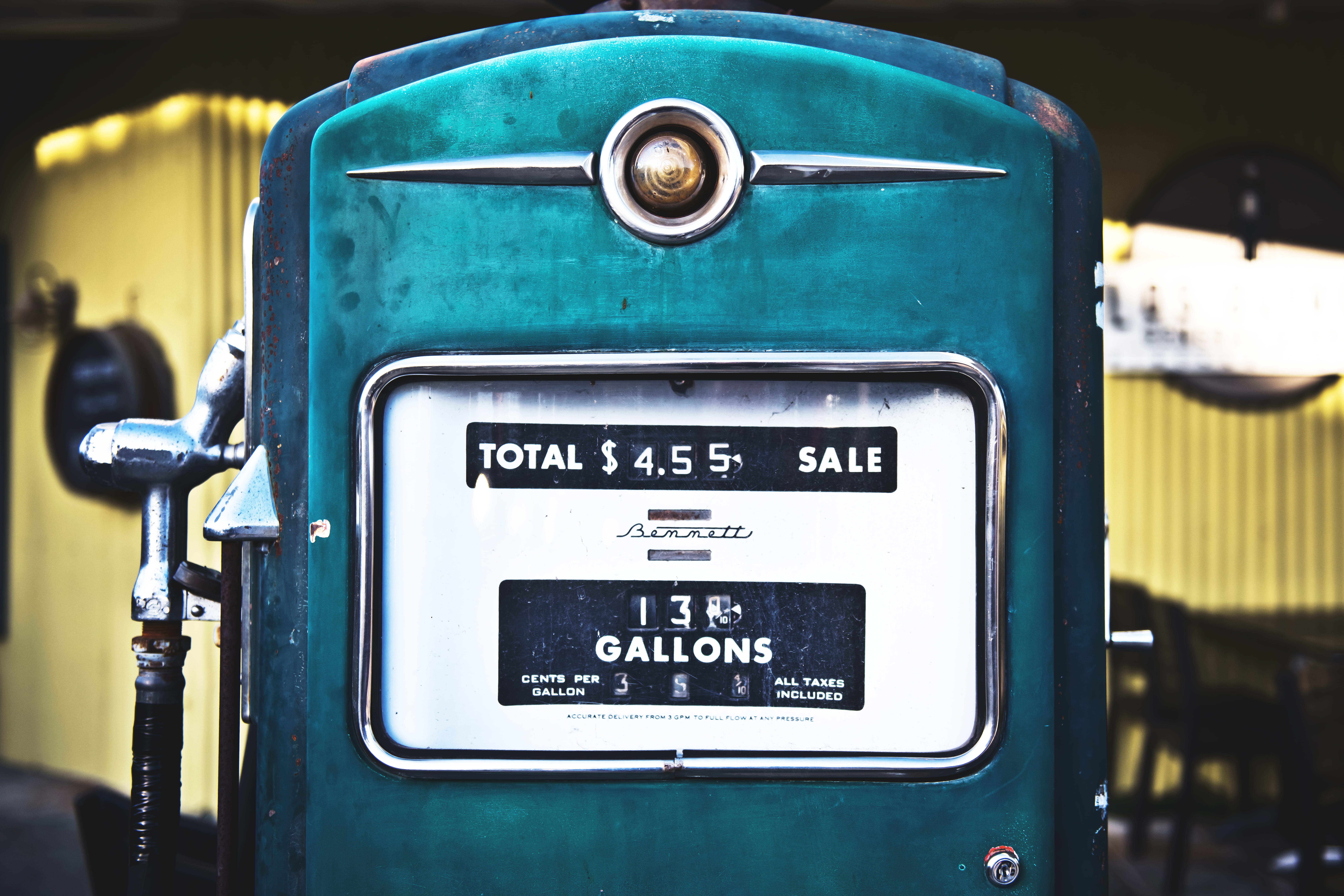 automobile, number, outdoors, transportation, information, gas pump, western script, focus on foreground, day, yellow, petrol, sign, colourful, text, gas, HD Wallpaper