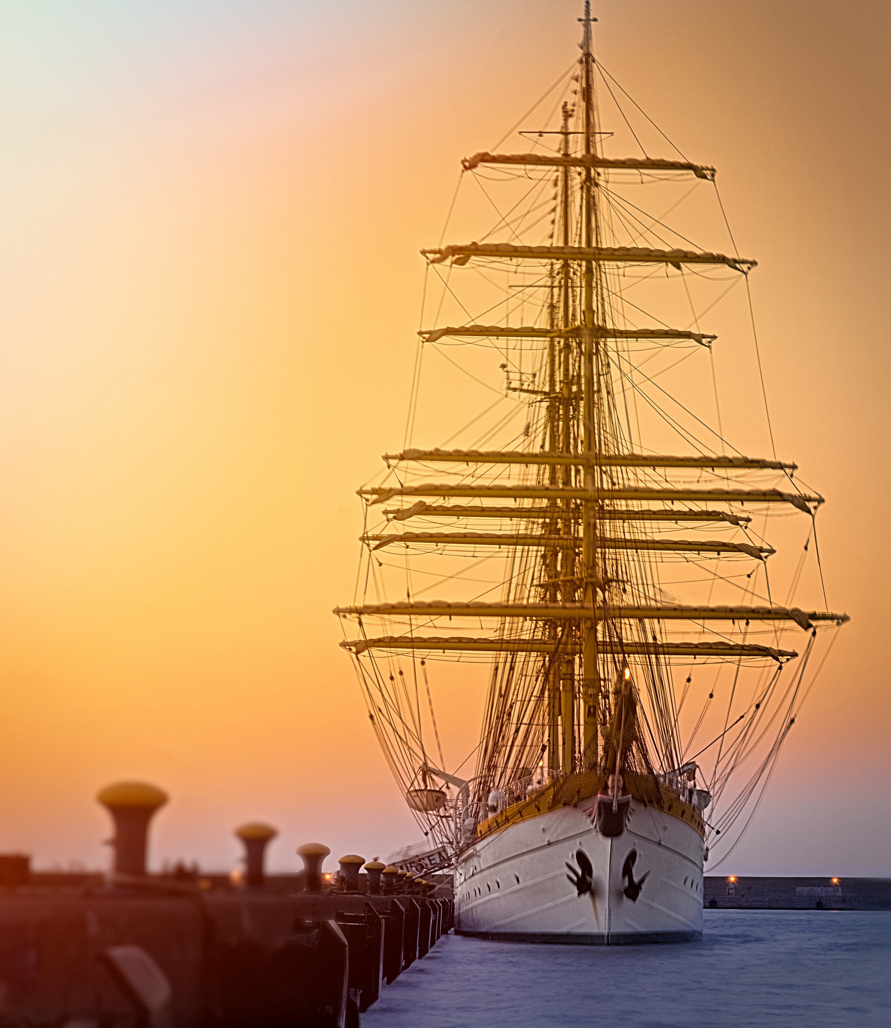 boat, transportation system, sailing ship, pier, travel, craft, rigging, ocean cruise, full-rigged ship, harbour, sailboat, gallon, tall ship, sailing, Phone HD Wallpaper