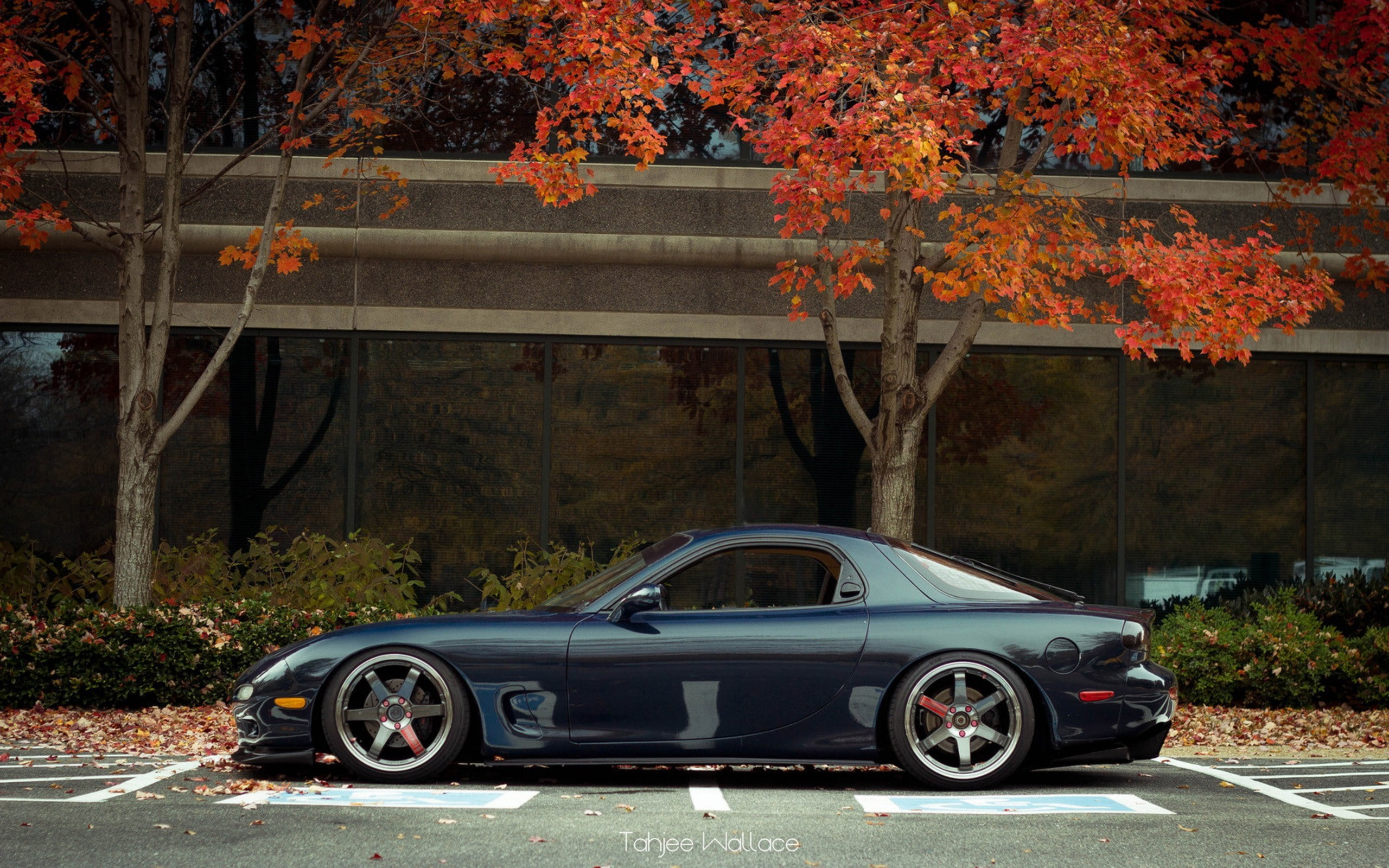 Mazda RX-7, fall, car, 2K, HD Wallpaper