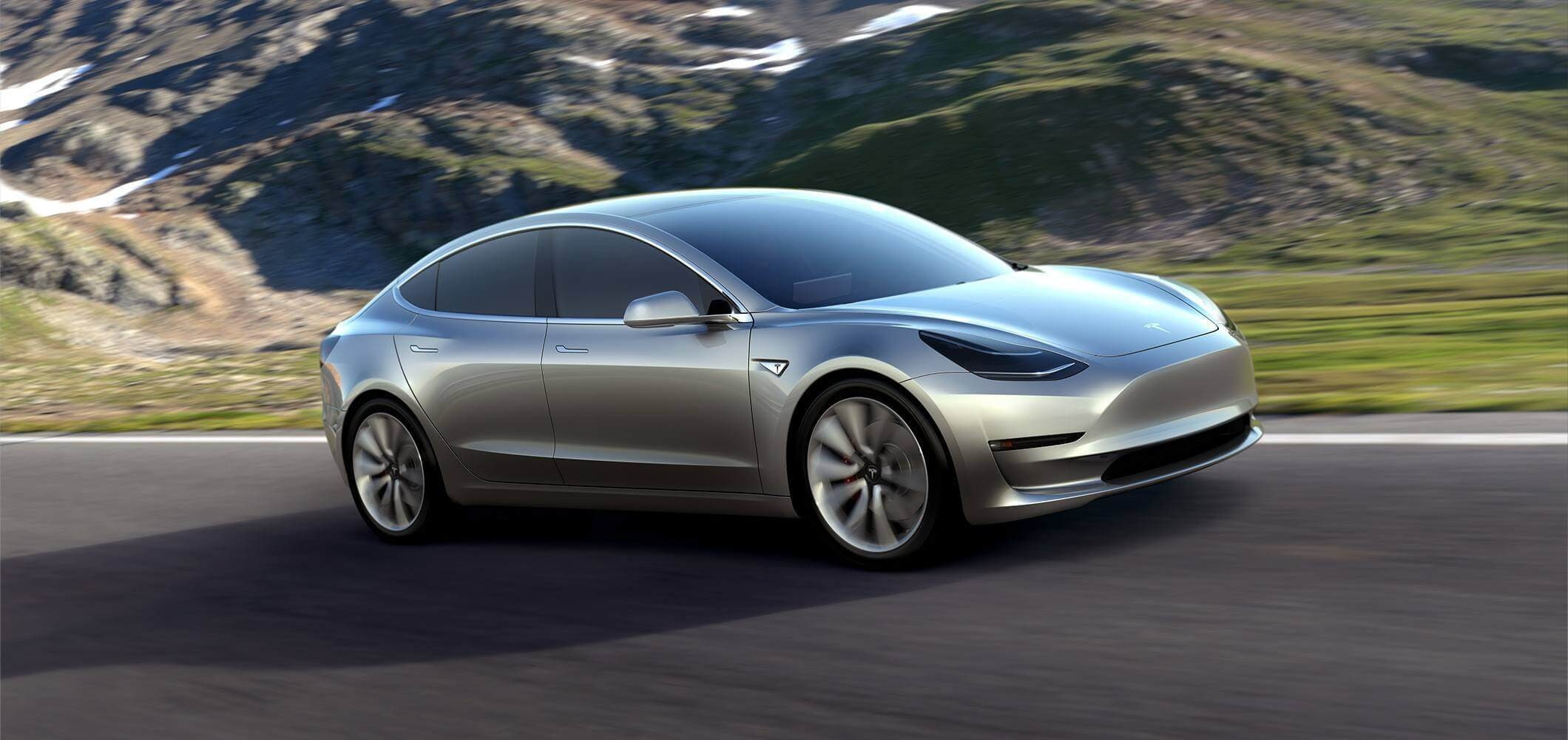 Model 3, road, mountains, Electric Car, 1080P, Tesla Motors, HD Wallpaper
