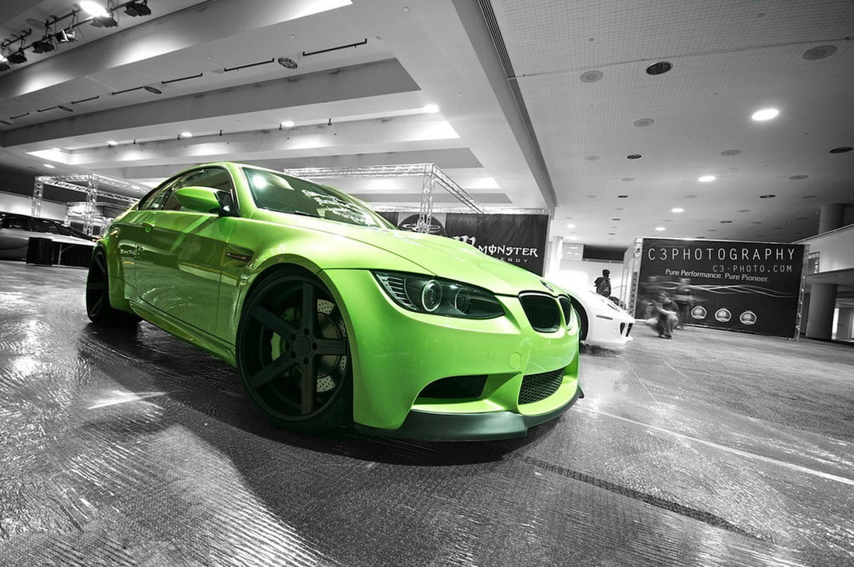 green cars, indoors, mode of transportation, BMW, motor vehicle, seat, lighting equipment, silver colored, parking garage, consumerism, shiny, BMW M3 , HD Wallpaper