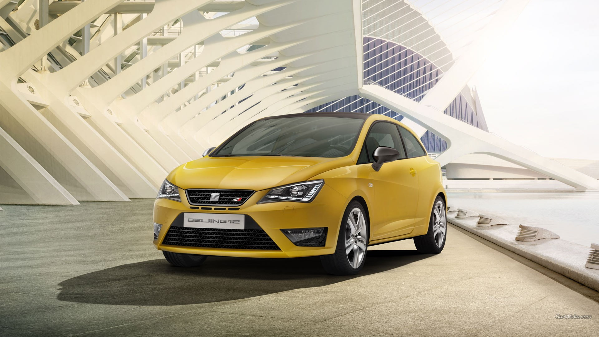 car, yellow cars, concept cars, Seat Ibiza, 1080P, HD Wallpaper