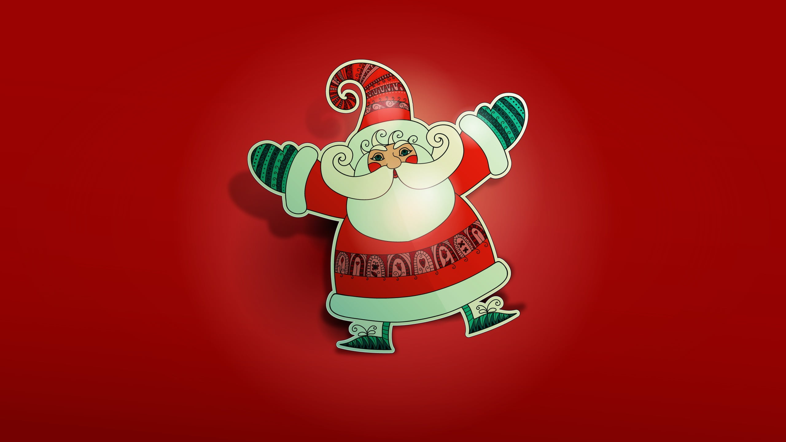 Santa Claus, 2K, decal, representation, childhood, celebration, food and drink, colored background, food, red, text, western script, studio shot, one person, HD Wallpaper