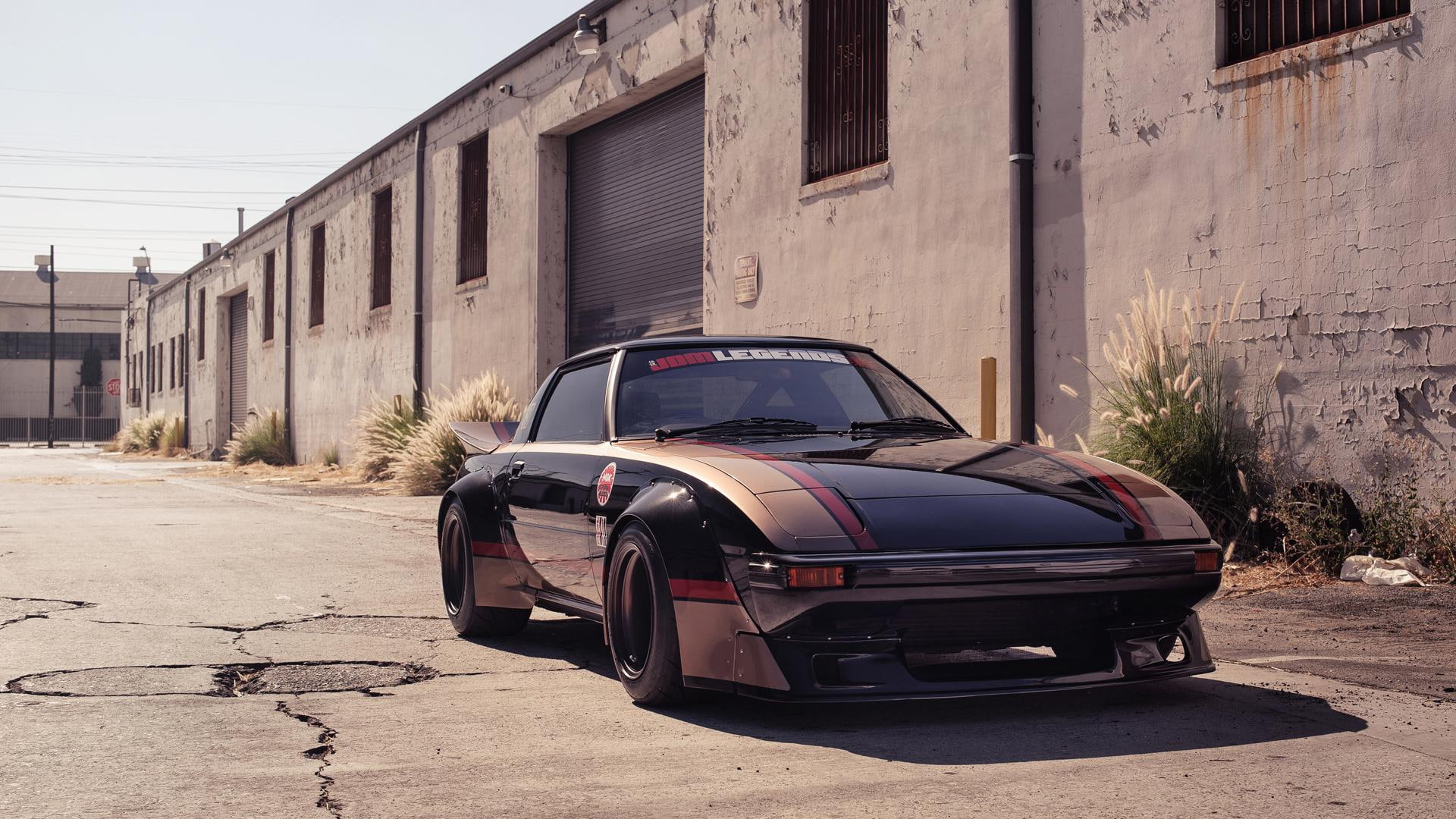 black, coupe, 1984, 1080P, cars, savanna, other cars, legends, jdm, rx, HD Wallpaper