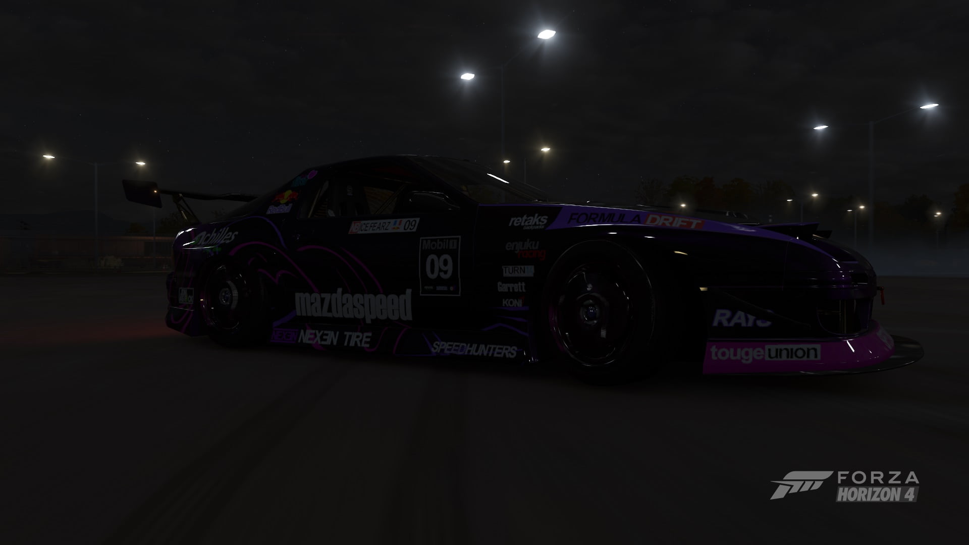drift, 1080P, rx7, RX-7 Savanna, parking, night, formula drift, Twerkstallion, HD Wallpaper