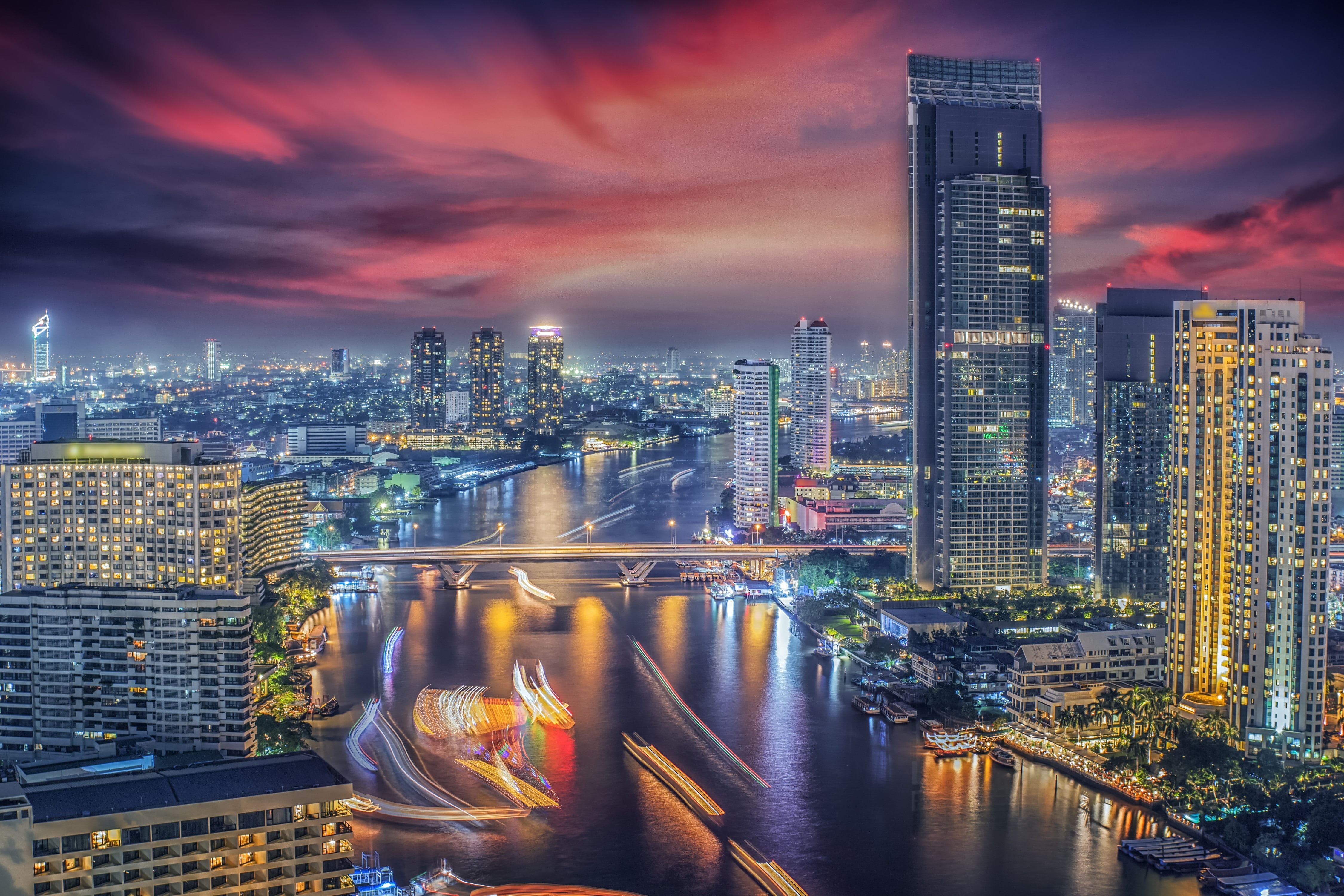 river, 8k, 4k, 4K, HD, Thailand, Bangkok, HD Wallpaper