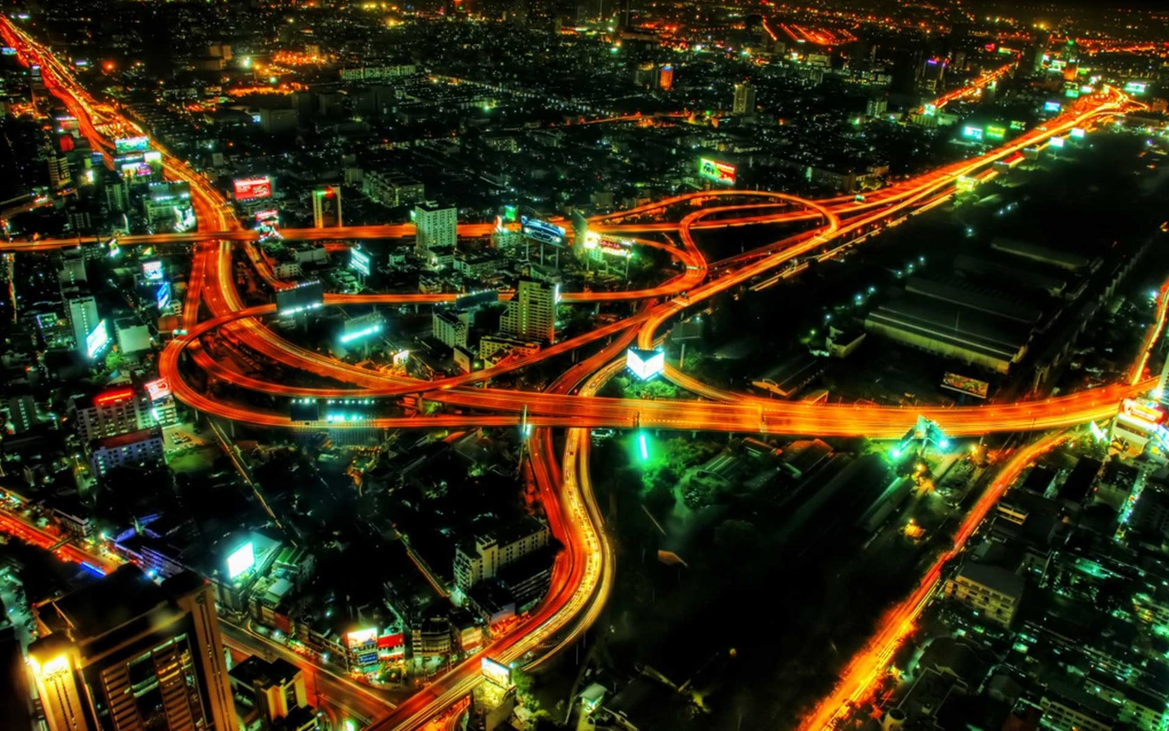 speed, light trail, bridge - man made structure, night, bridge, 720P, outdoors, lights, multiple lane highway, glowing, traffic, complexity, motion, transportation, HD Wallpaper