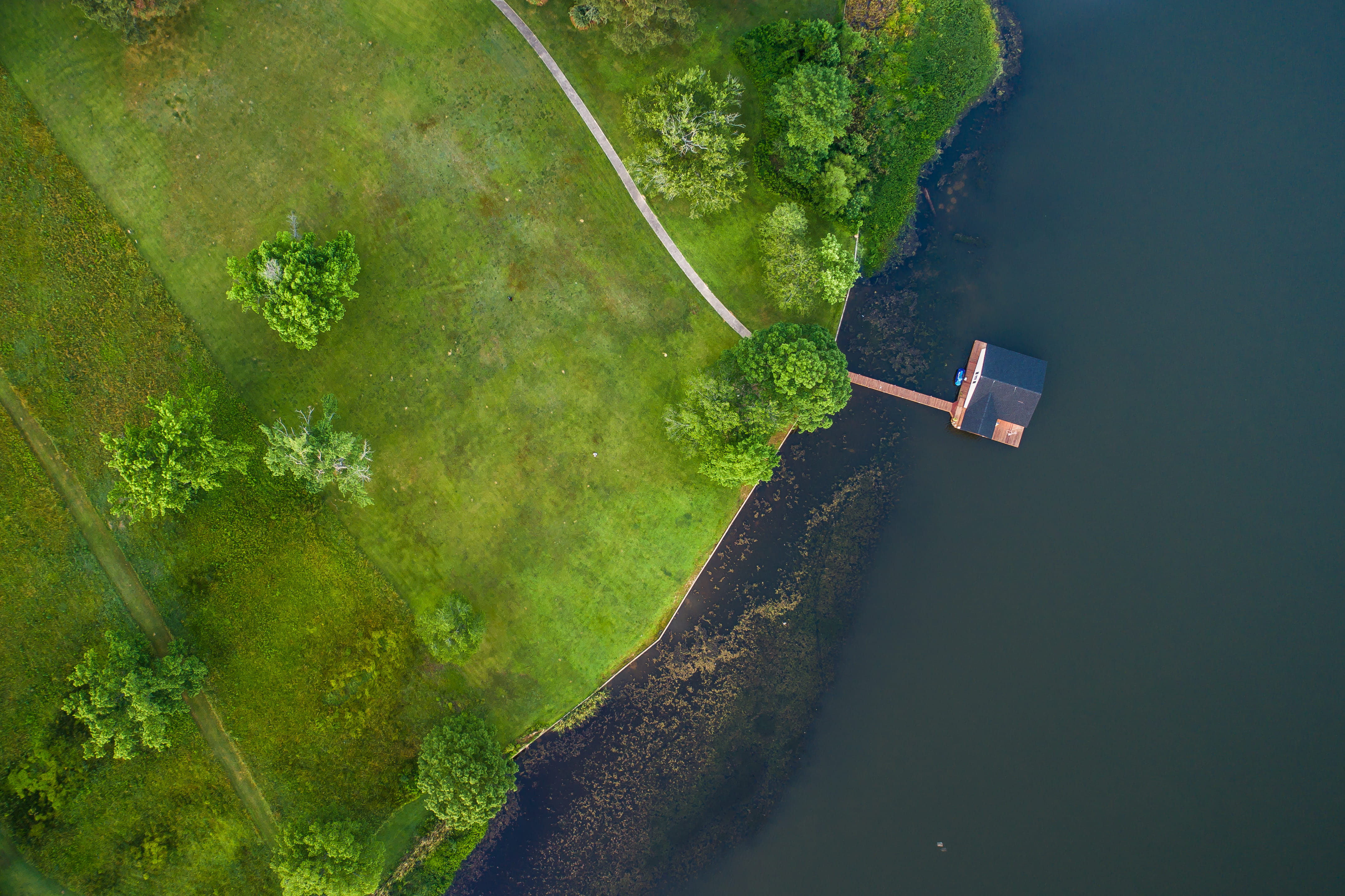 view, near, high Angle View, boathouse, above, from above, black, lakeside, sea, photography, transportation, green grass, plant, day, house, growth, land vehicle, HD Wallpaper
