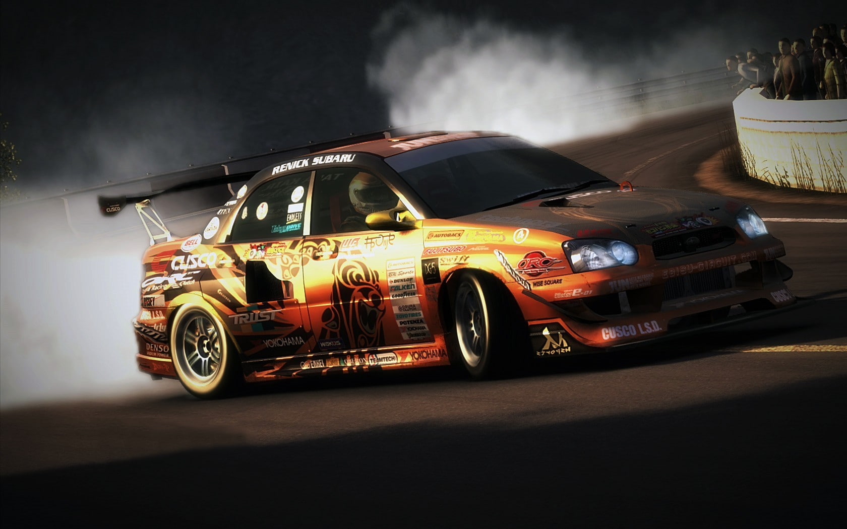 night, retro styled, car, speed, vintage car, illuminated, mode of transportation, 720P, smoke - physical structure, Race Driver: GRID, motor vehicle, HD Wallpaper